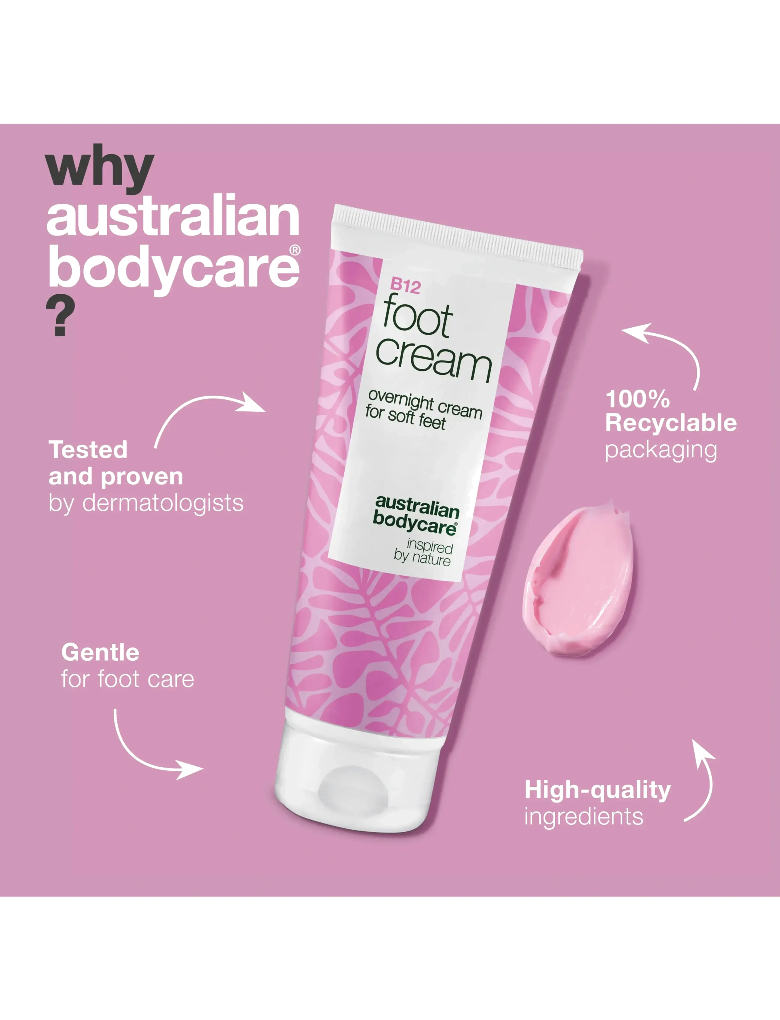 Australian Bodycare - B12 foot cream 100 ml - käsi- & jalkavoiteet - clear - 3