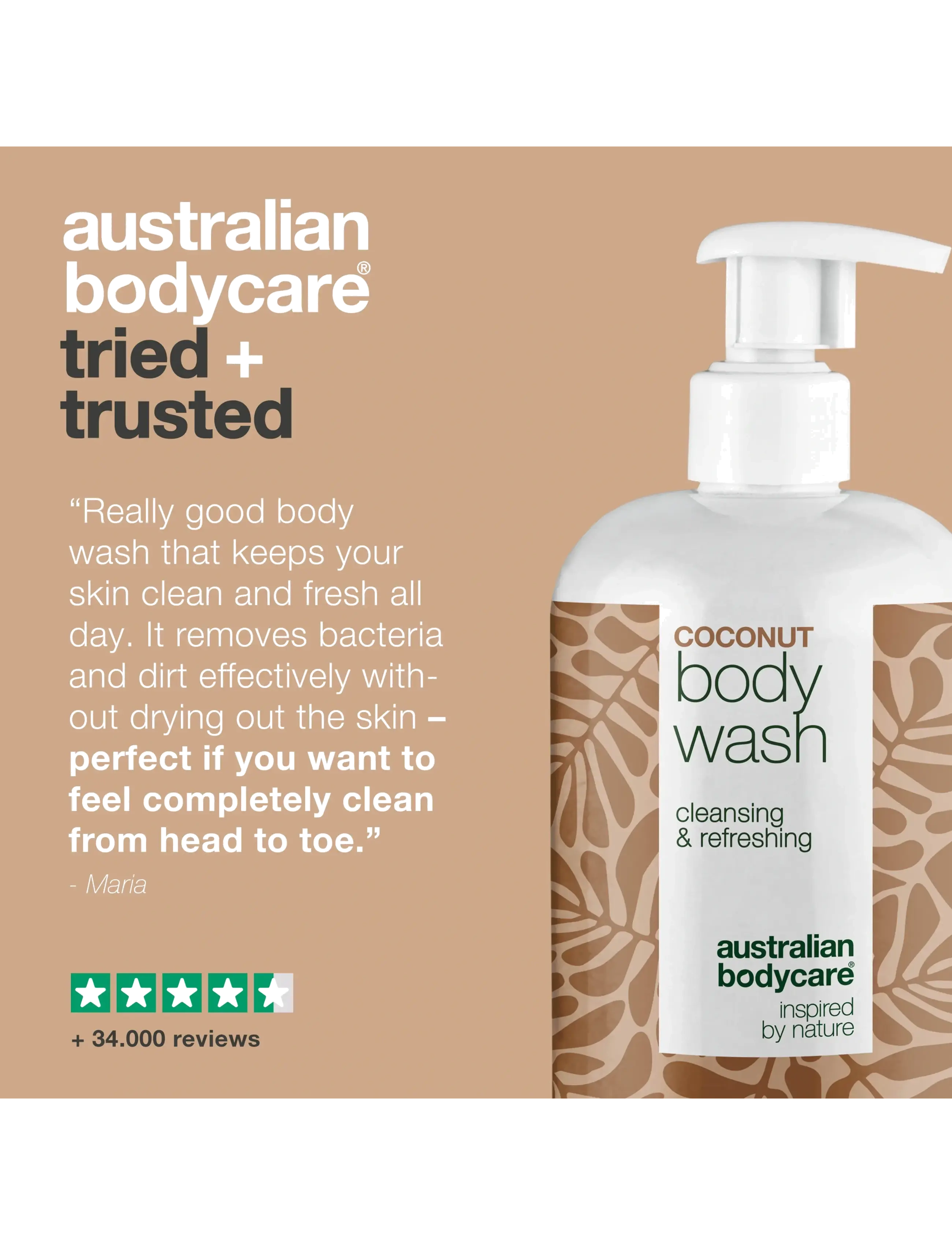 Australian Bodycare - Coconut Body wash - 500 ml - sturtugel og olíur - clear - 4