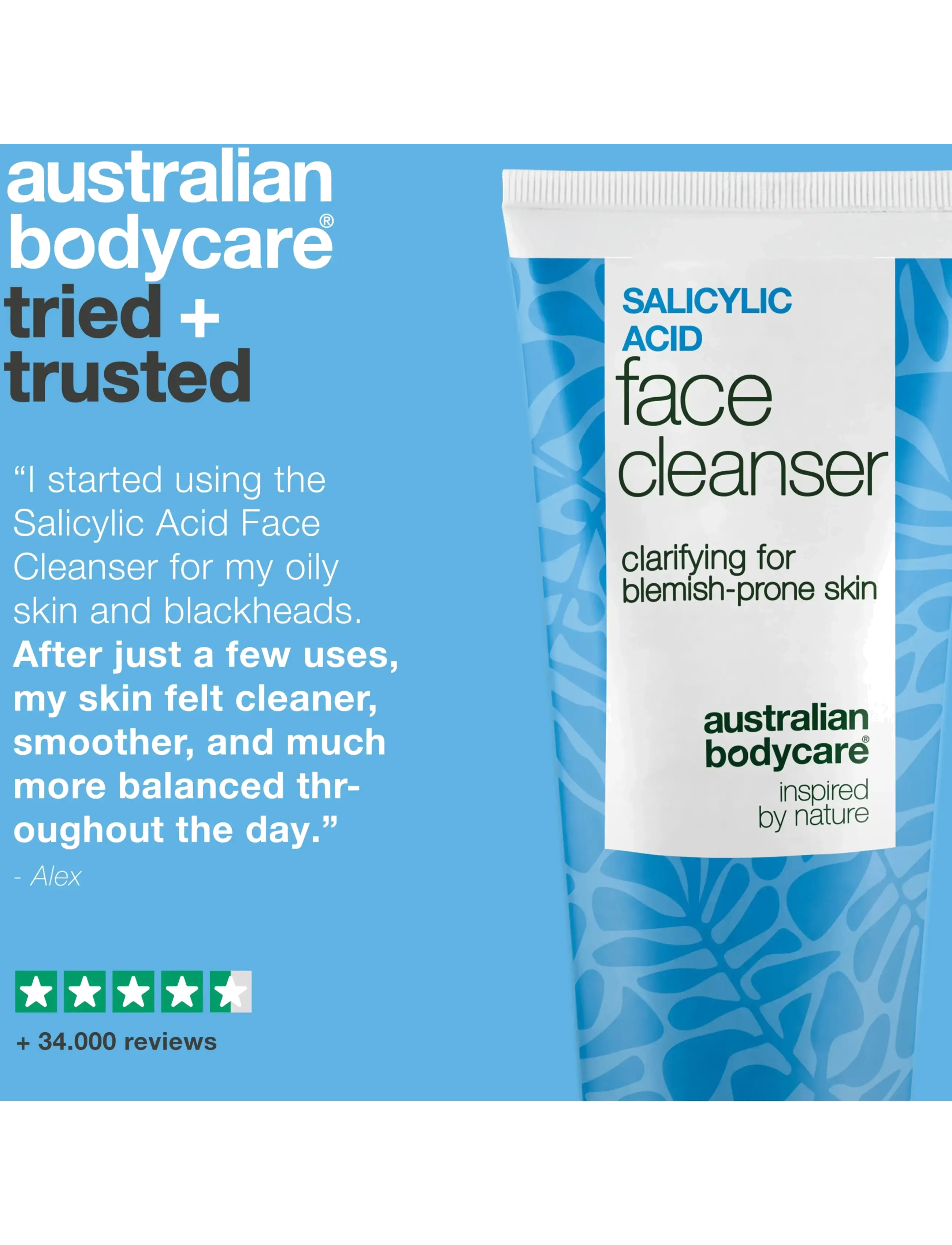 Australian Bodycare - Salicylic acid Face wash - 100 ml - rensegels - clear - 3