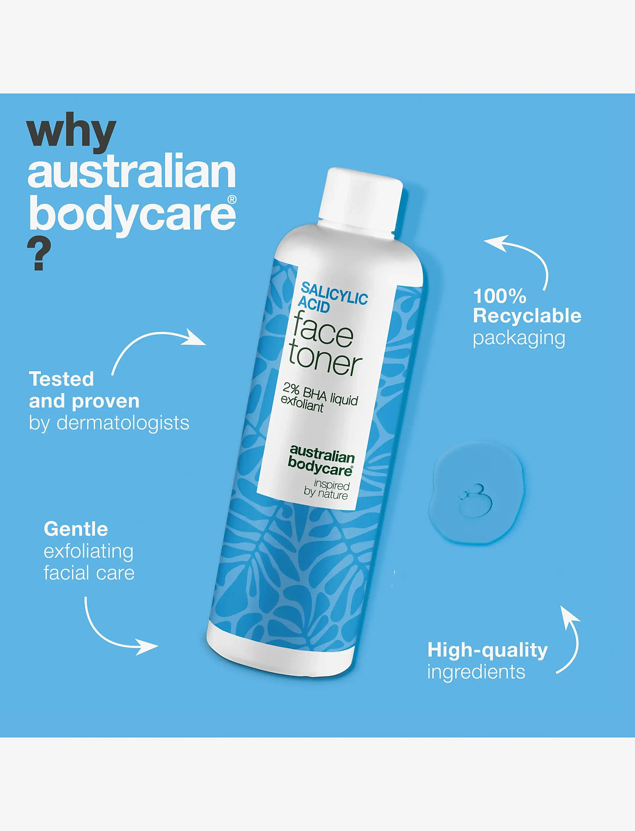 Australian Bodycare - Salicylic acid face toner - 2% BHA exfoliant - 150 ml - exfolierande ansiktsvatten - clear - 3