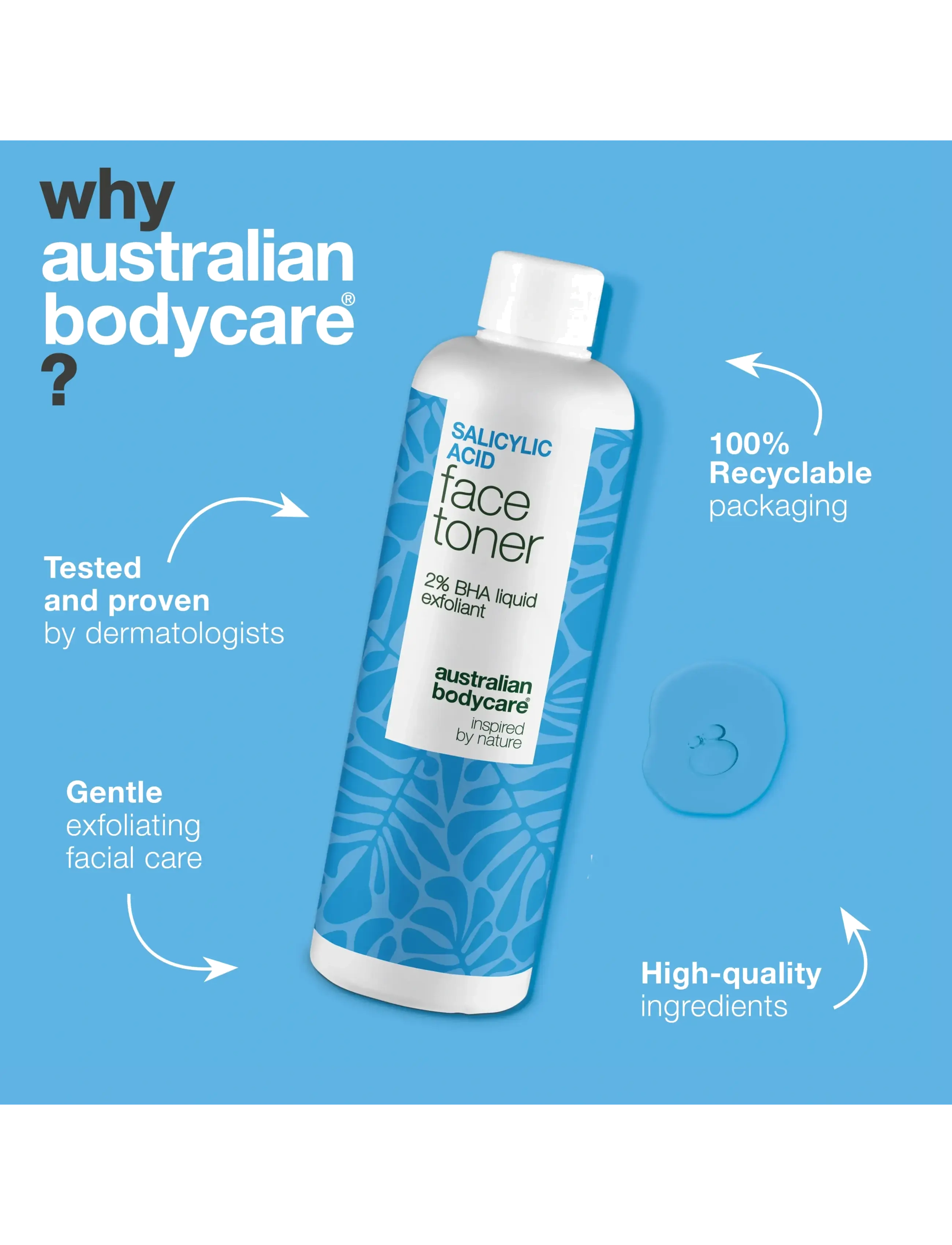 Australian Bodycare - Salicylic acid face toner - 2% BHA exfoliant - 150 ml - eksfolierende tonere - clear - 3