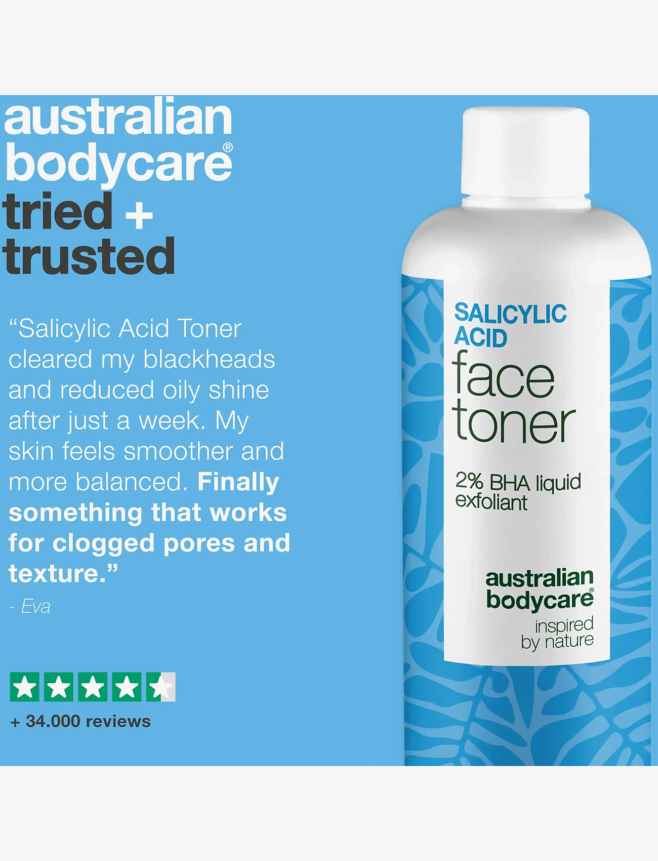 Australian Bodycare - Salicylic acid face toner - 2% BHA exfoliant - 150 ml - exfolierande ansiktsvatten - clear - 4