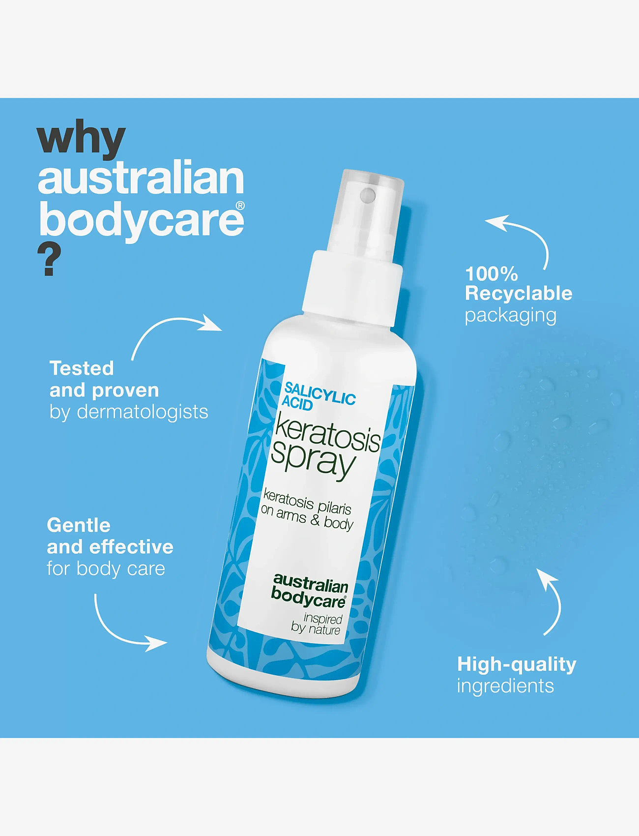 Australian Bodycare - Salicylic Acid Keratosis spray 100 ml - skrub & exfoliering - krop - clear - 3
