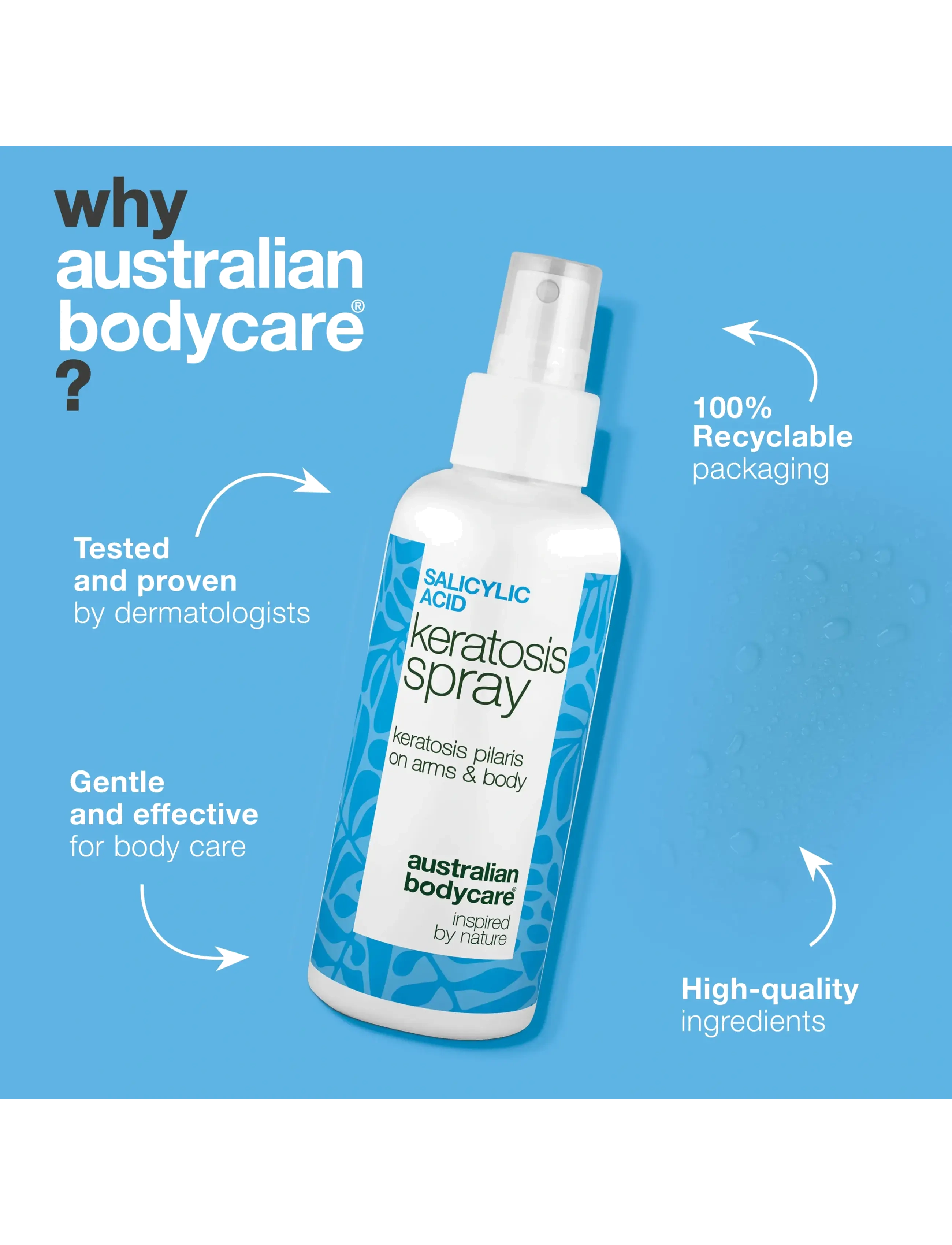 Australian Bodycare - Salicylic Acid Keratosis spray 100 ml - skrub & exfoliering - krop - clear - 3