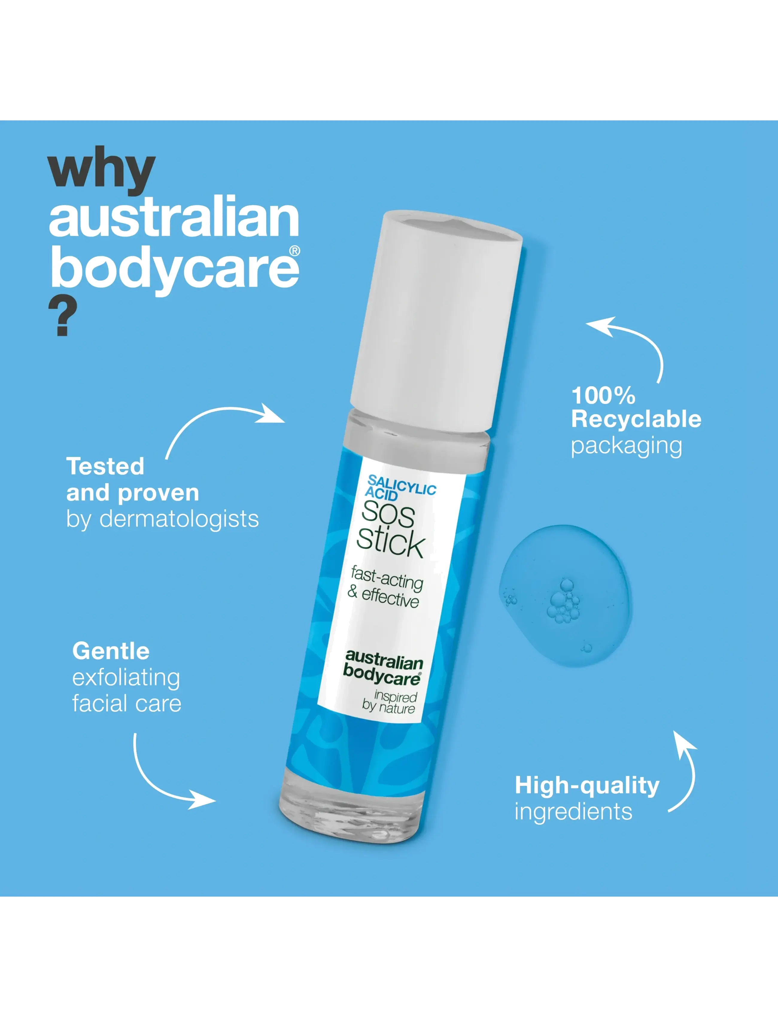 Australian Bodycare - Salicylic acid sos stick 9 ml - ansigspleje - clear - 3