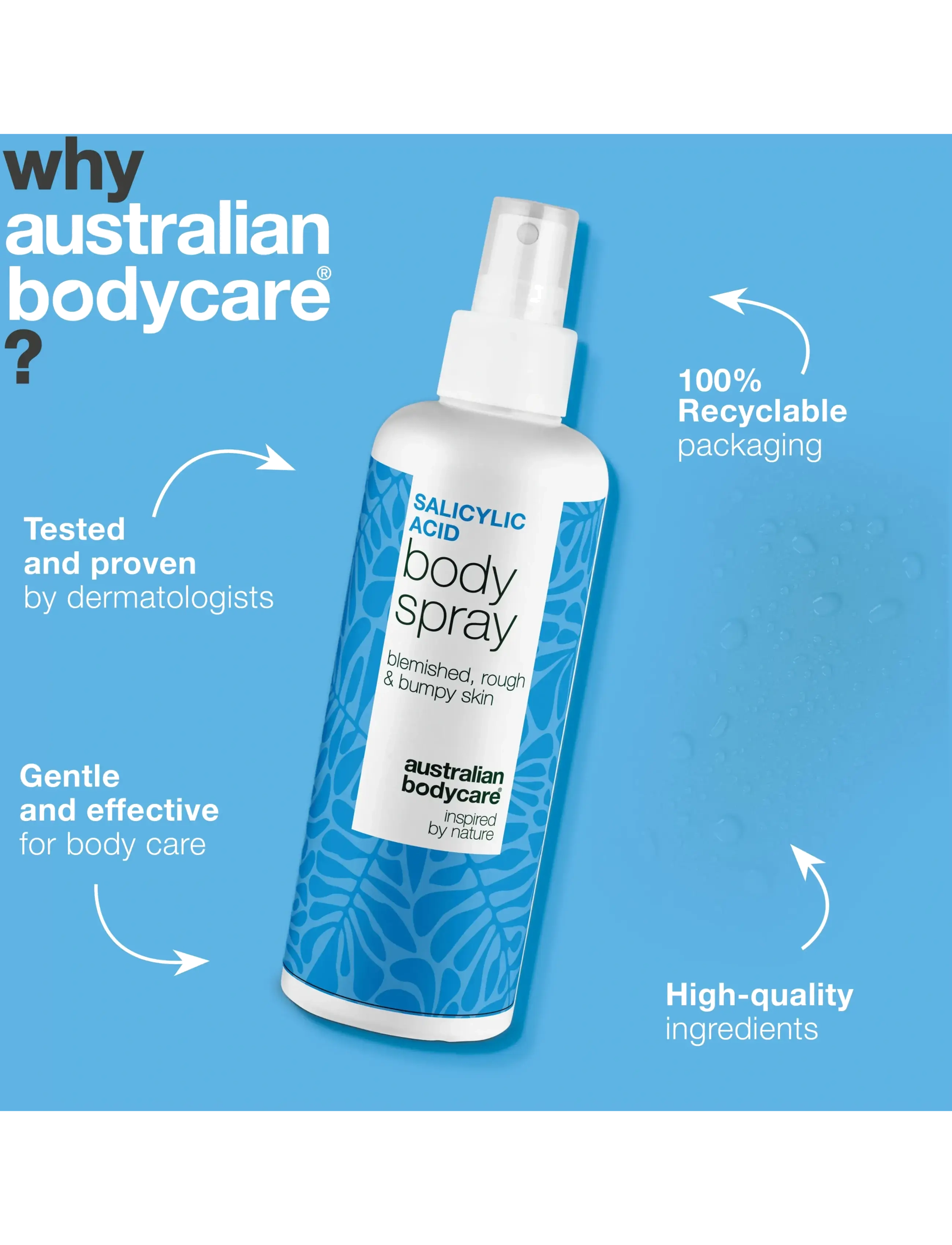 Australian Bodycare - Salicylic acid Body Spray 250 ml - skrub & exfoliering - krop - clear - 2