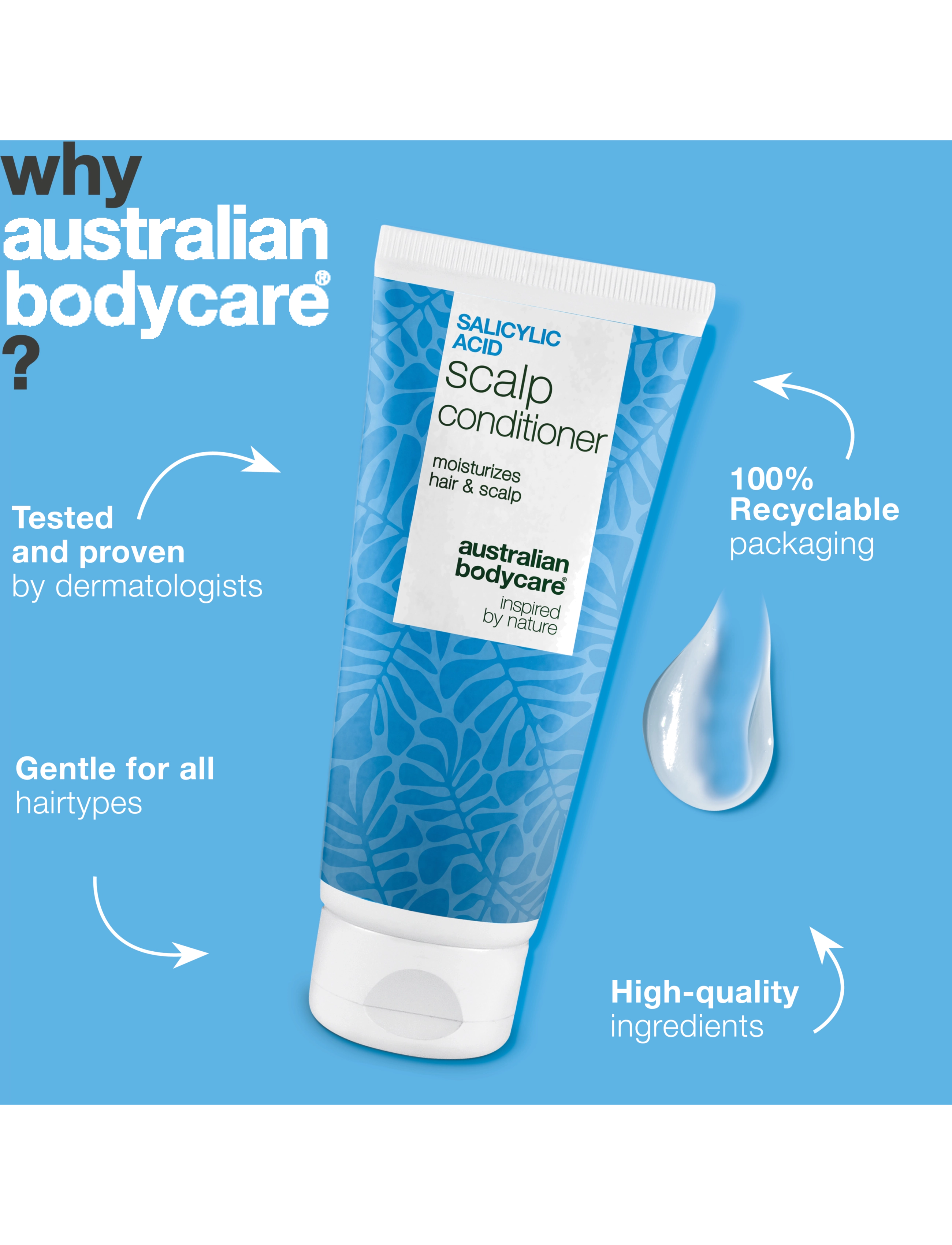 Australian Bodycare - Salicylic acid scalp conditioner - 200 ml - scalp treatment - clear - 3