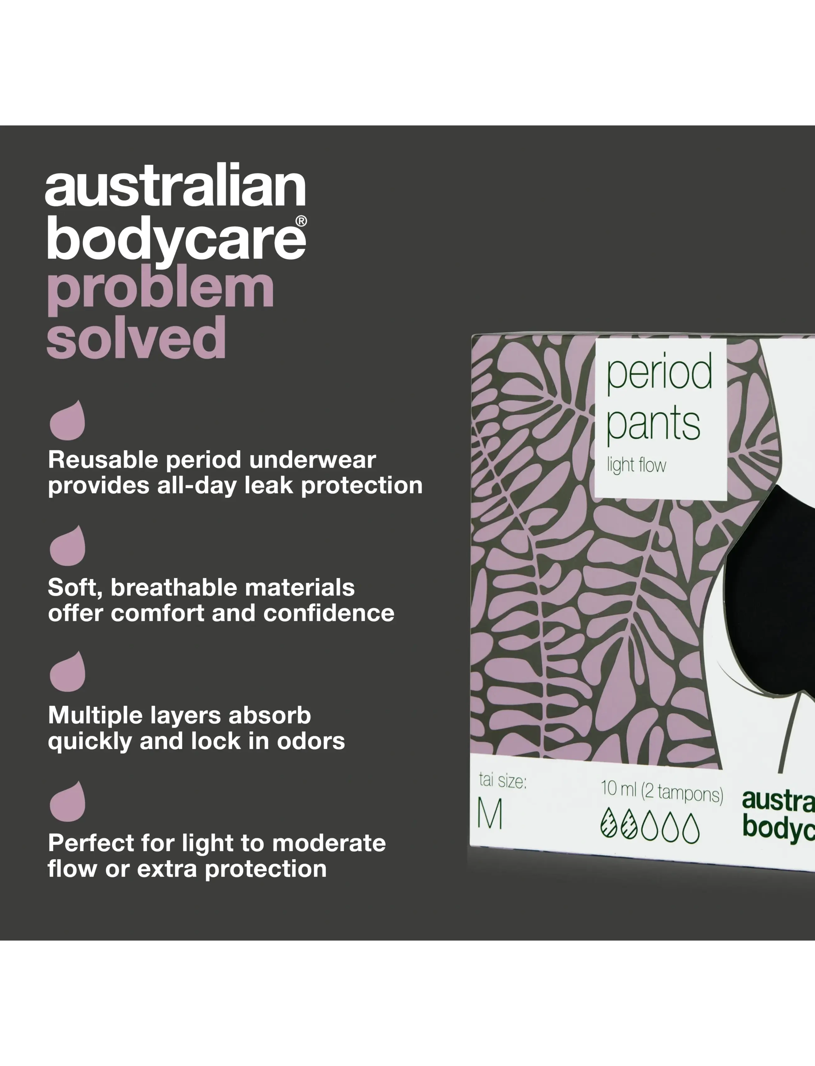 Australian Bodycare - Period pants Midi Light Flow - menstruations- og barselstrusser - clear - 2