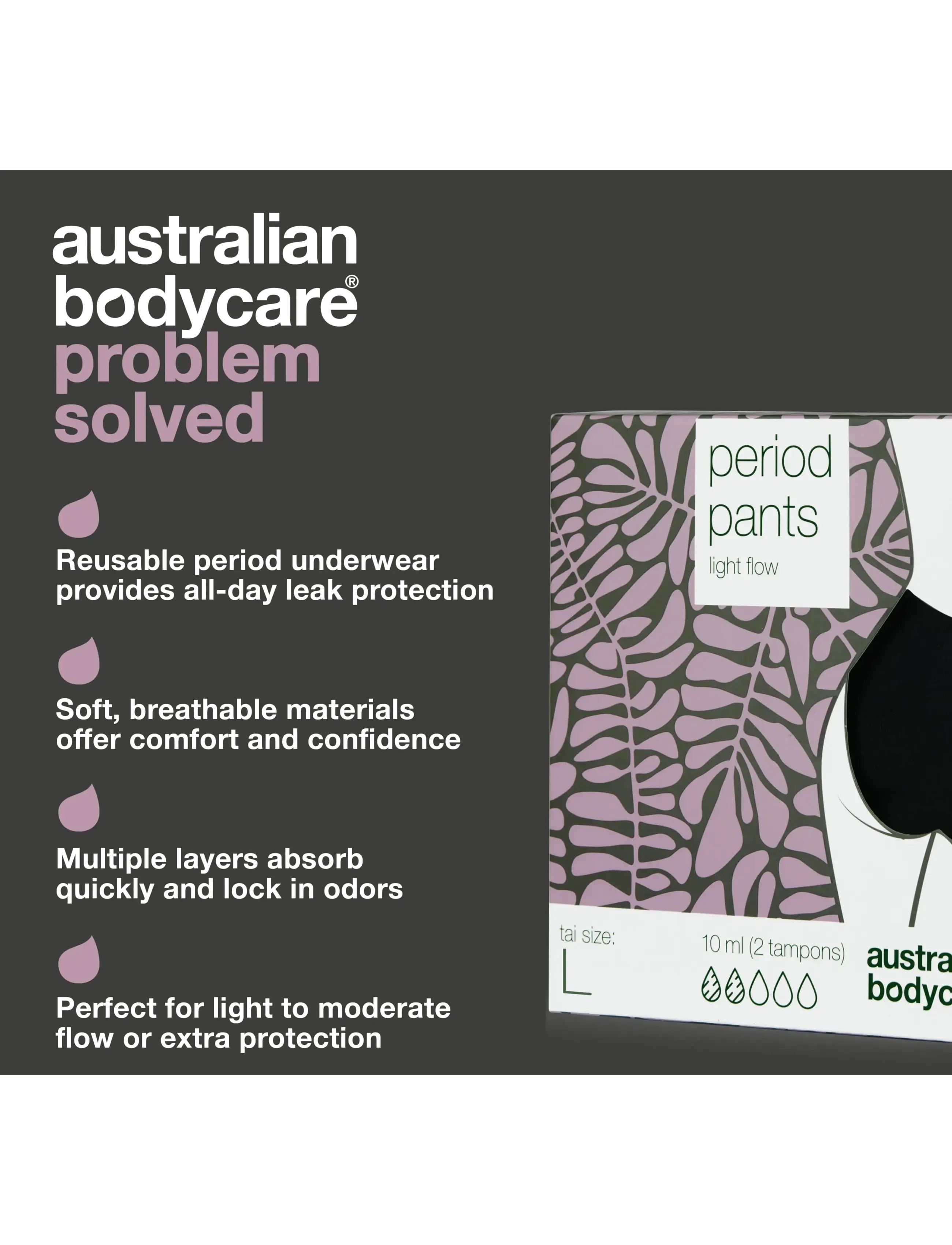 Australian Bodycare - Period pants Midi Light Flow - menstruacijų ir pogimdyvinės kelnaitės - clear - 1