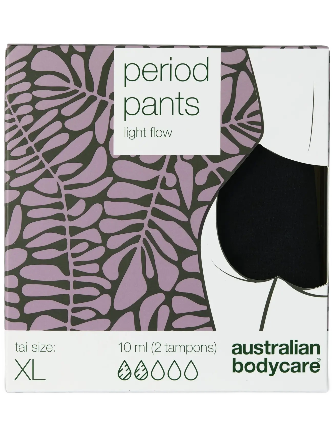 Australian Bodycare Period Pants Midi Light Flow, XL, Nude, Trusser > Periodiske Trusser, Dame