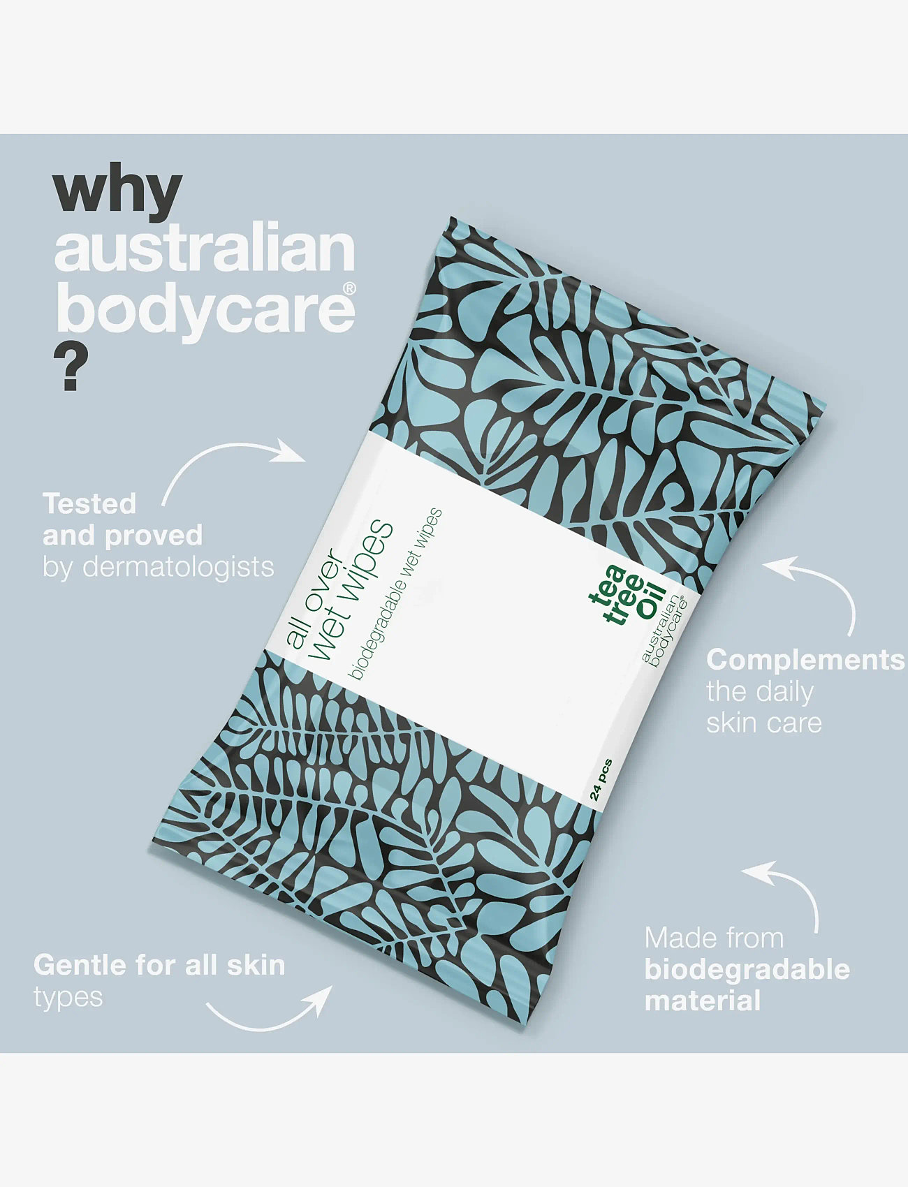 Australian Bodycare - TTO Wet Wipes 24pcs - hreinsiefni - clear - 3