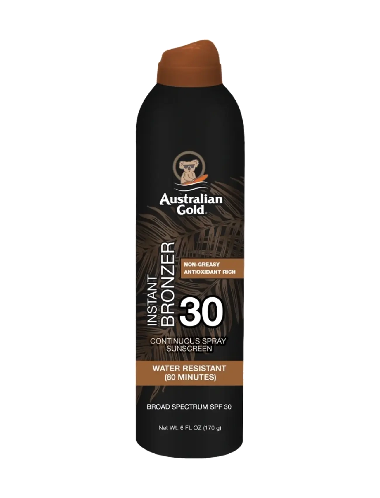 Australian Gold Instant Bronzer Continuous Spray Spf 30, 177 ml, Nude, Solpleje > Krop, Dame