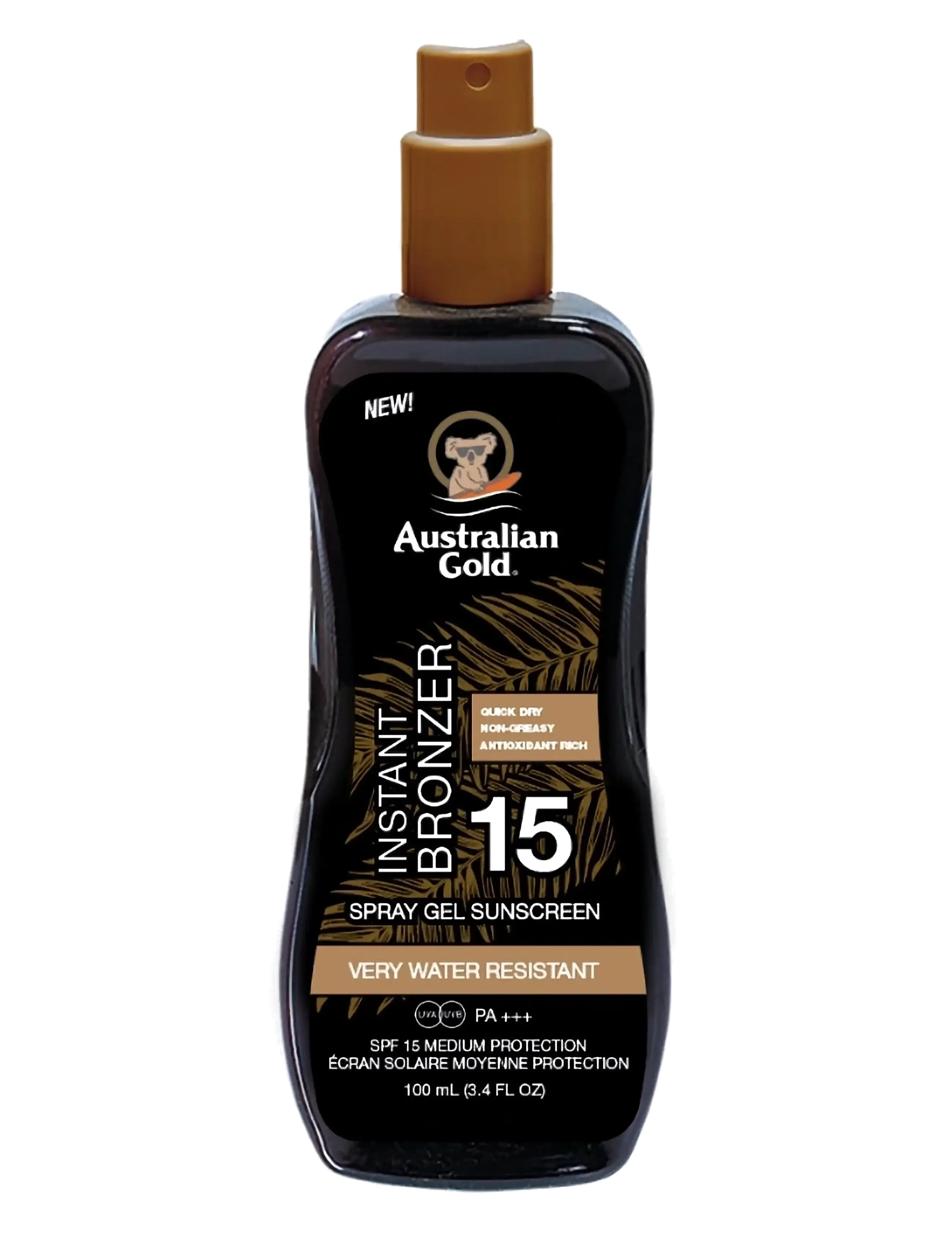 Australian Gold Instant Bronzer Spraygel Spf 15, 237 ml, Nude, Solpleje > Krop, Dame