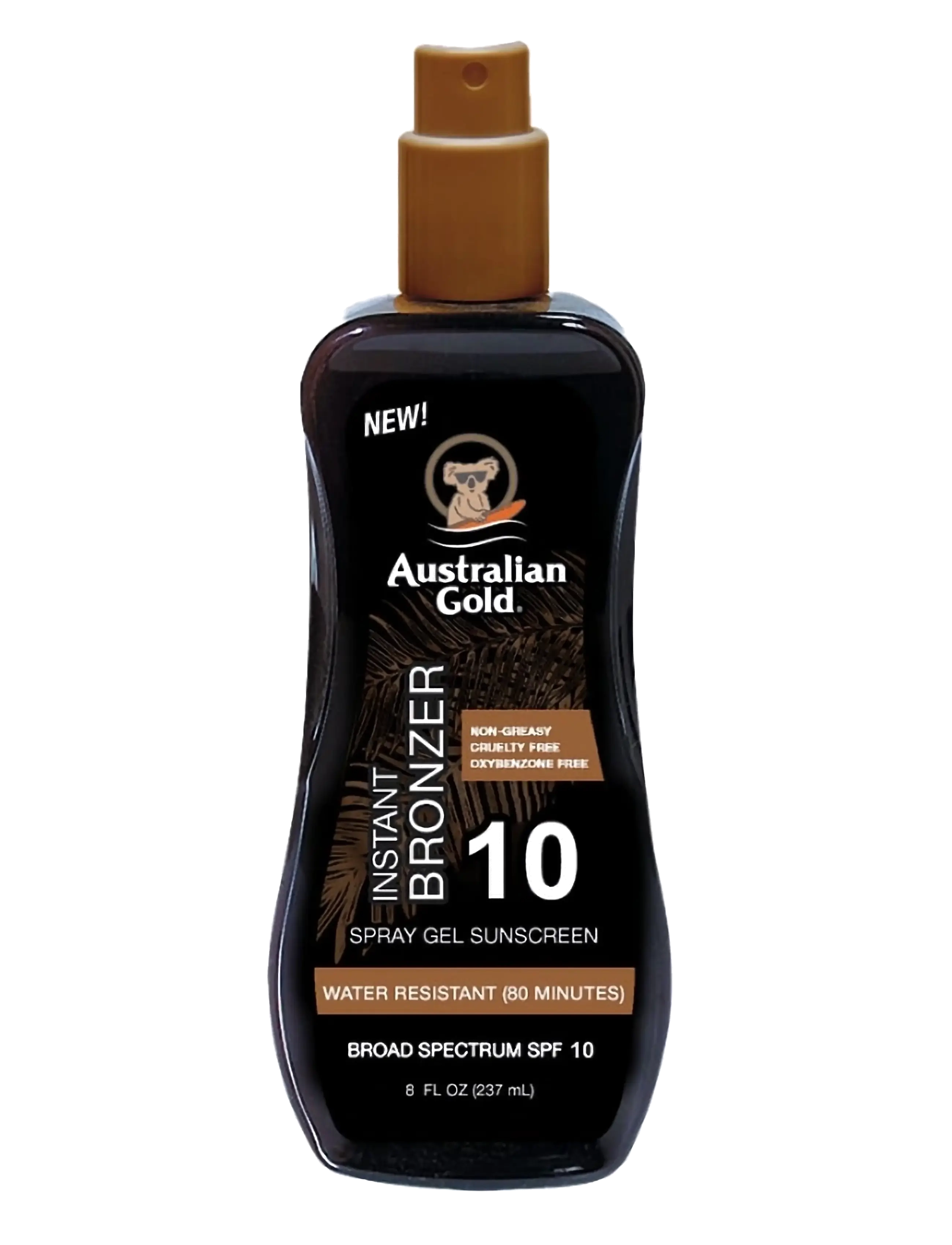 Australian Gold Instant Bronzer Spraygel Spf 10, 237 ml, Nude, Solpleje > Krop, Dame