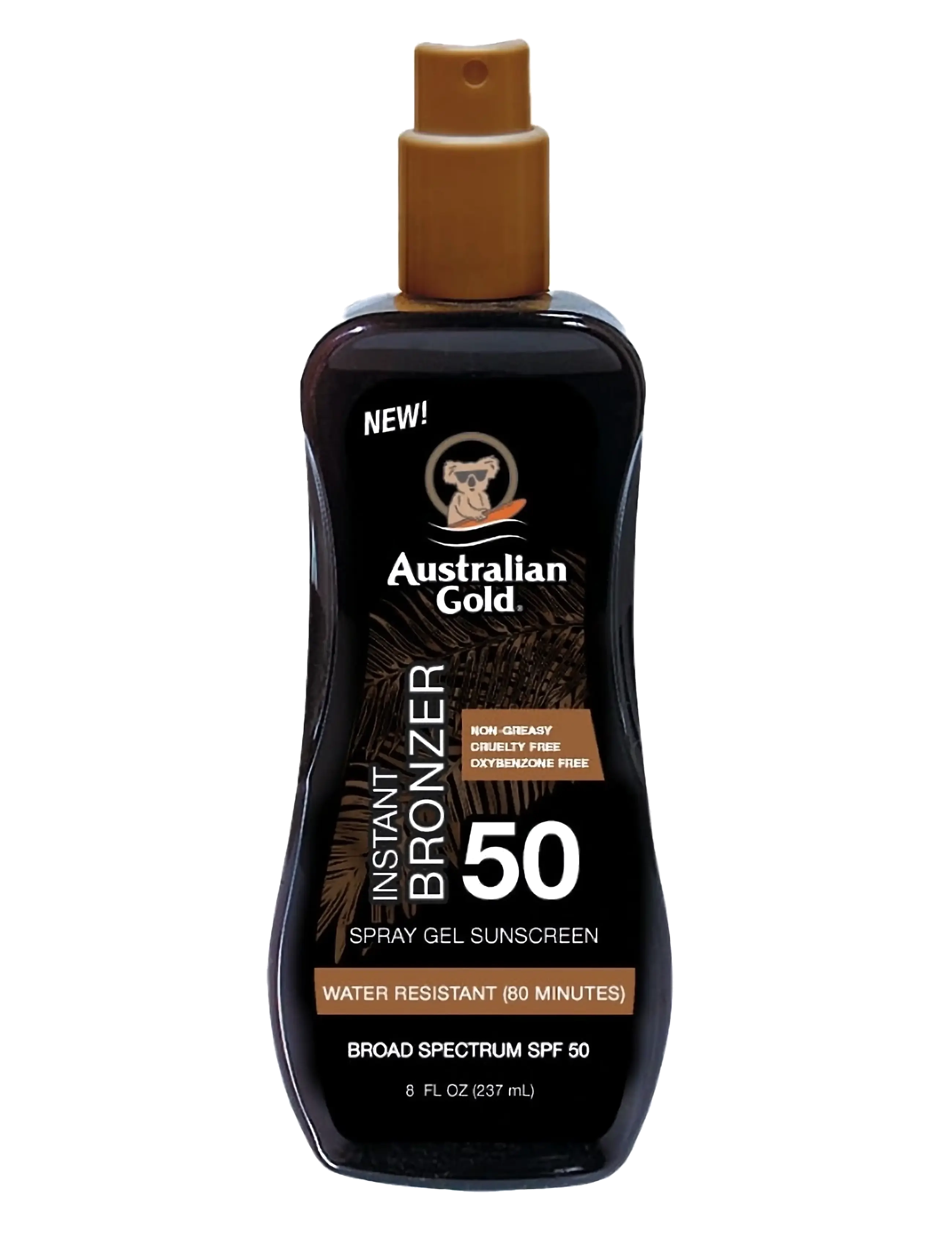Australian Gold Instant Bronzer Spraygel Spf 50, 237 ml, Nude, Solpleje > Krop, Dame