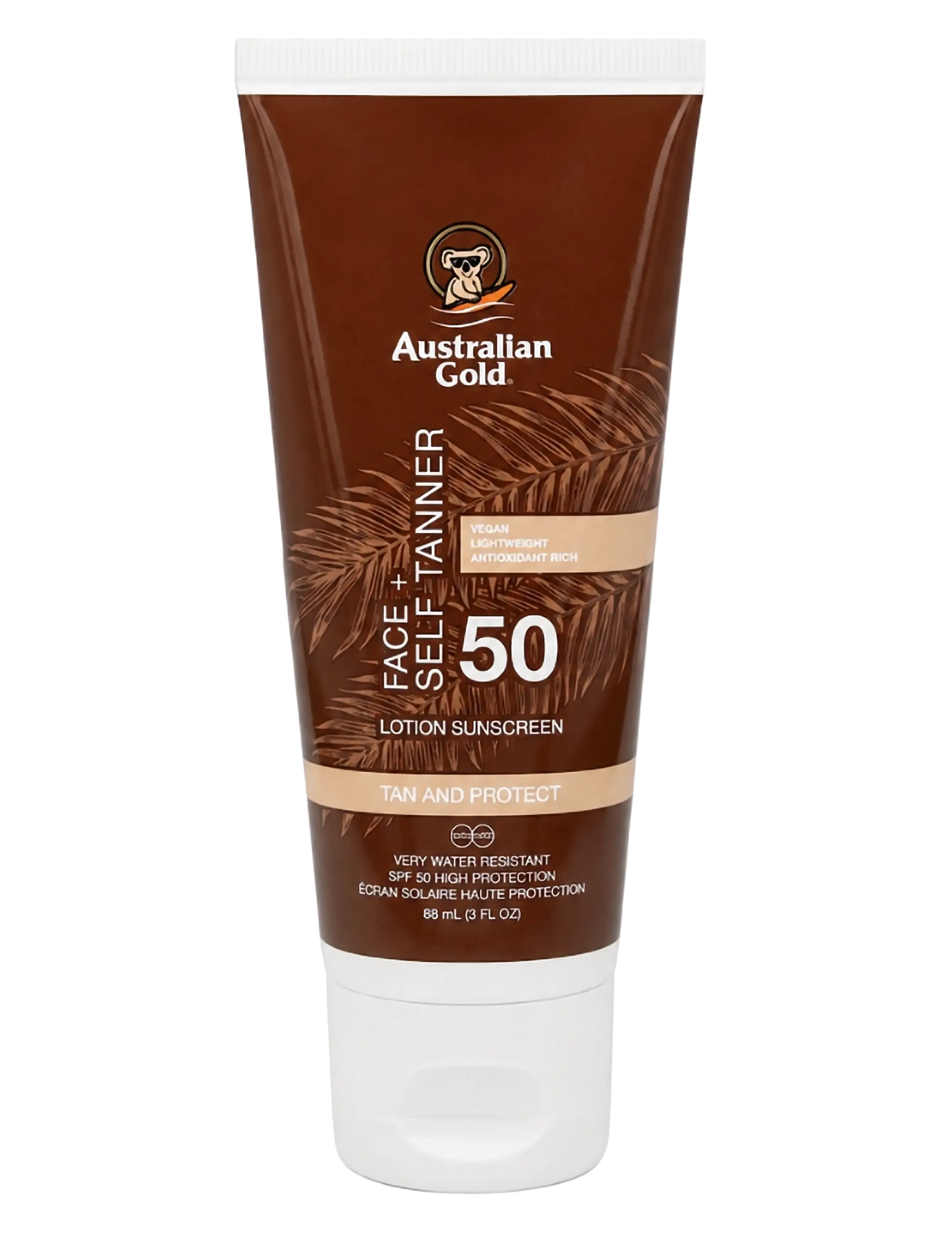 Australian Gold Instant Bronzer Face Med Selvbruner Spf 50, 88 ml, Nude, Selvbruner > Lotion, Dame