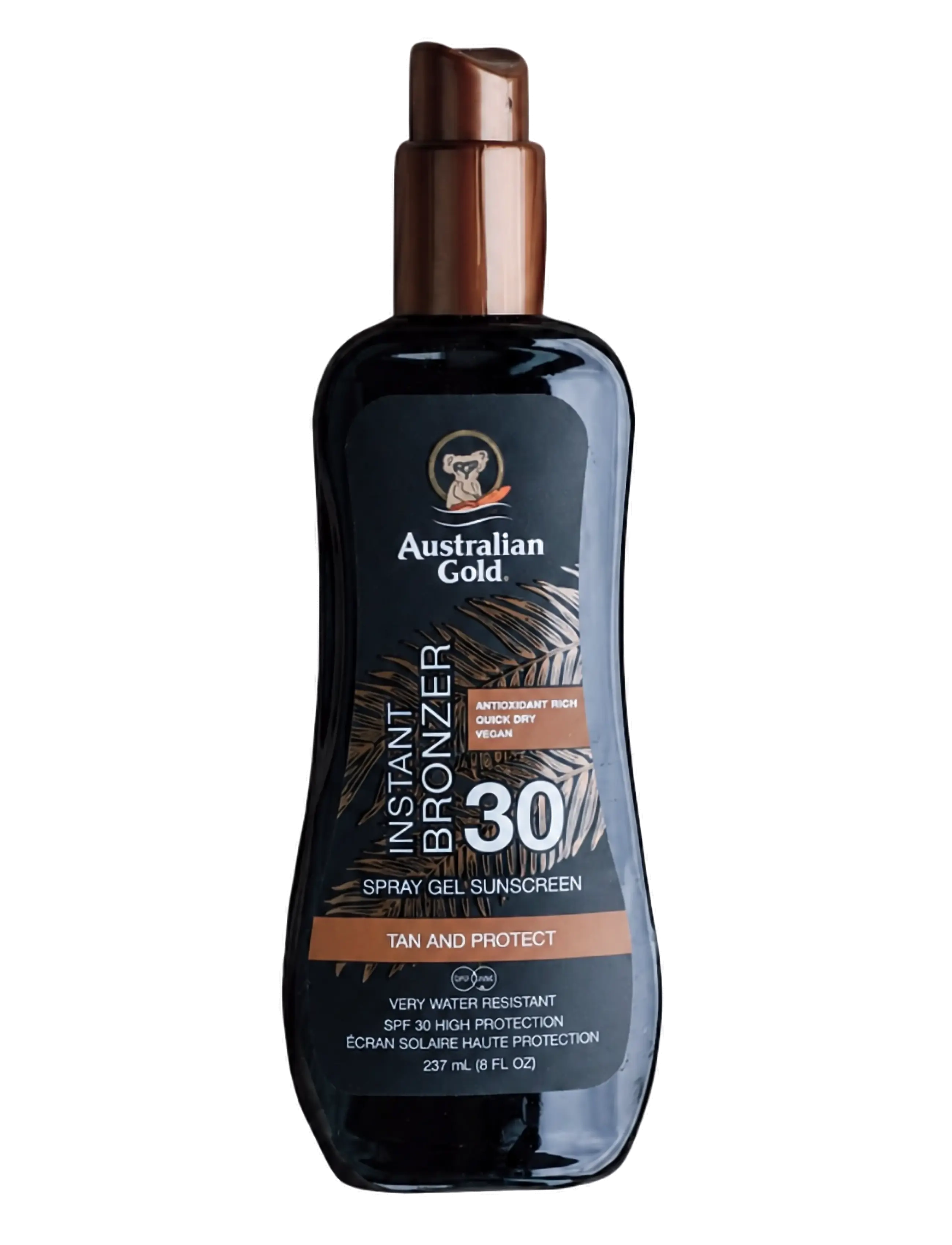 Australian Gold Instant Bronzer Spraygel Travel Size Spf 30, 100 ml, Nude, Solpleje > Krop, Dame