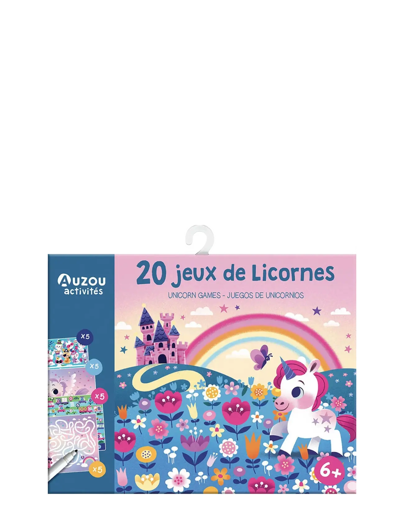 Auzou Activity Cards - 20 Unicorn Games, One Size, Multi/patterned, Spil > Brætspil, Børn