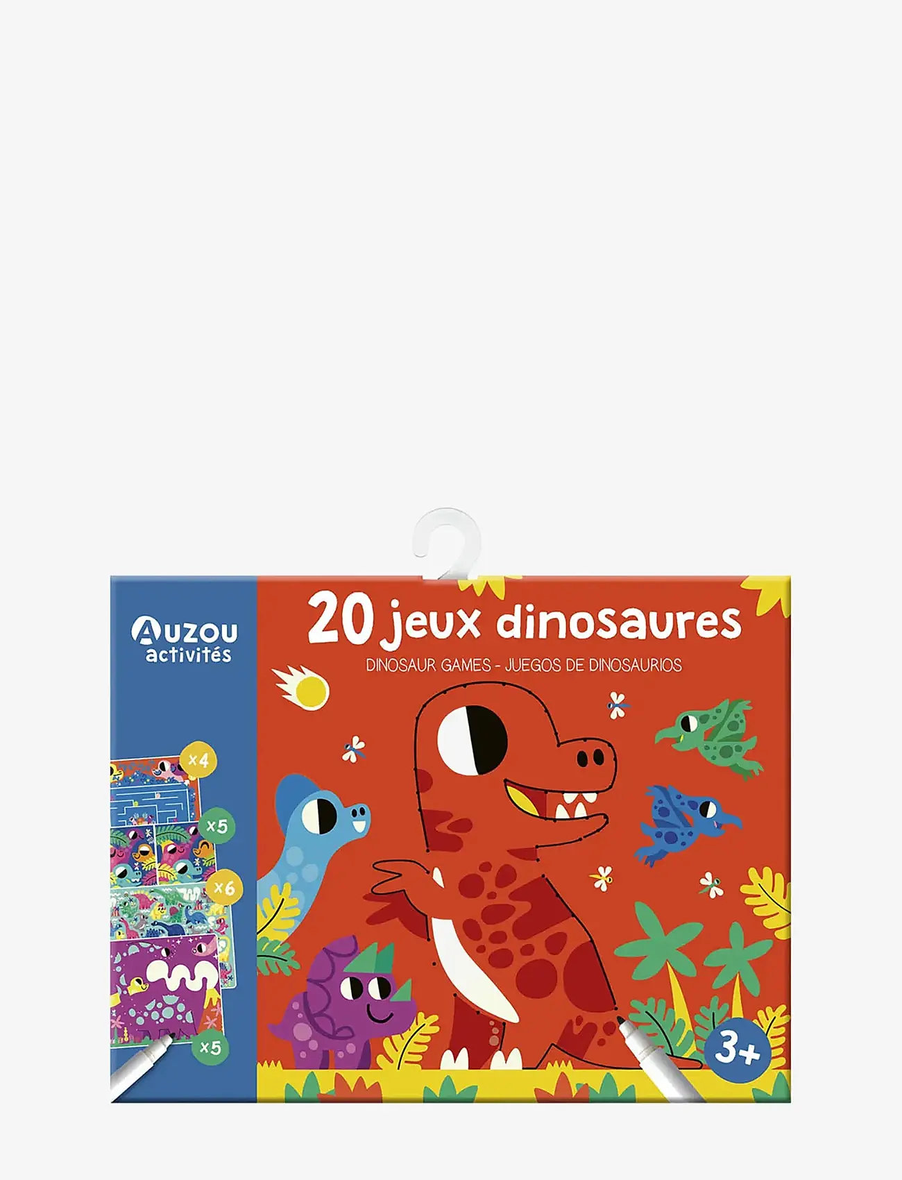 Auzou - Activity Cards - 20 Dinosaur Games - bordspellen - red - 0