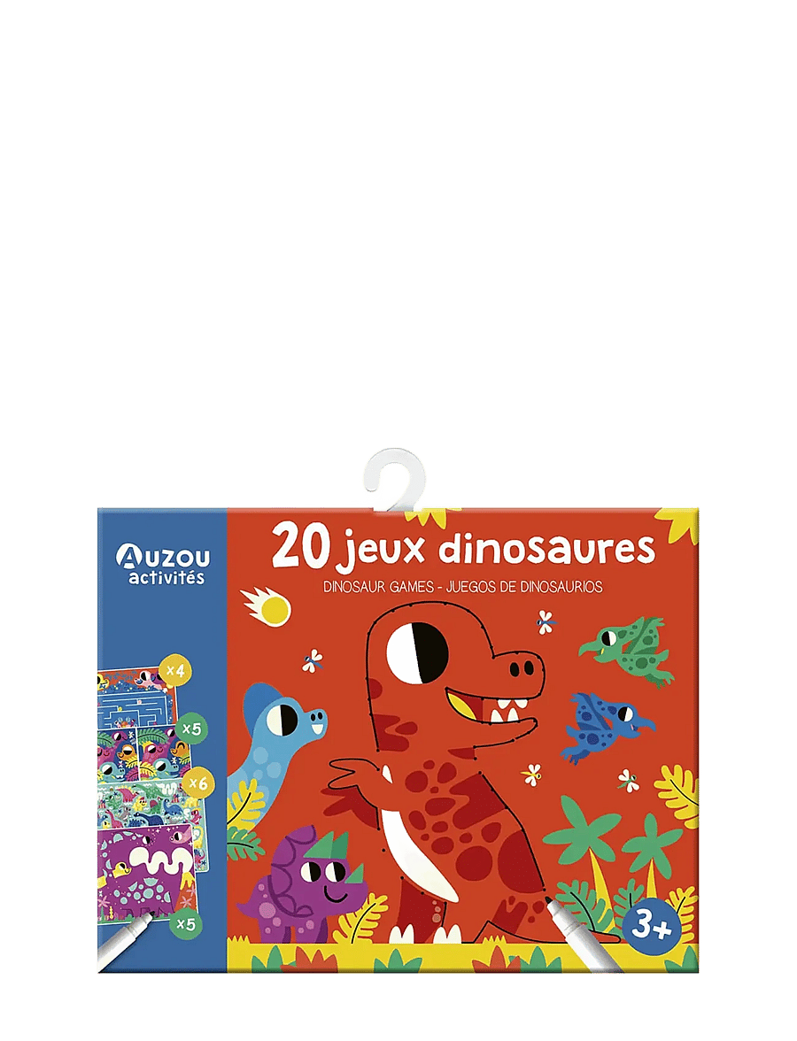 Auzou - Activity Cards - 20 Dinosaur Games - brettspiele - red - 0