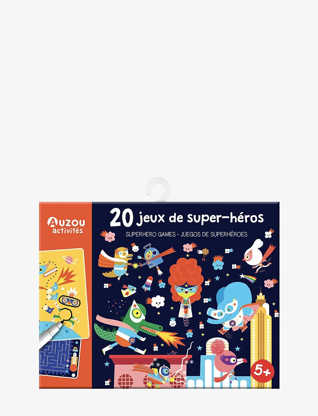 Auzou - Activity Cards - 20 Superhero Games - brætspil - black - 0