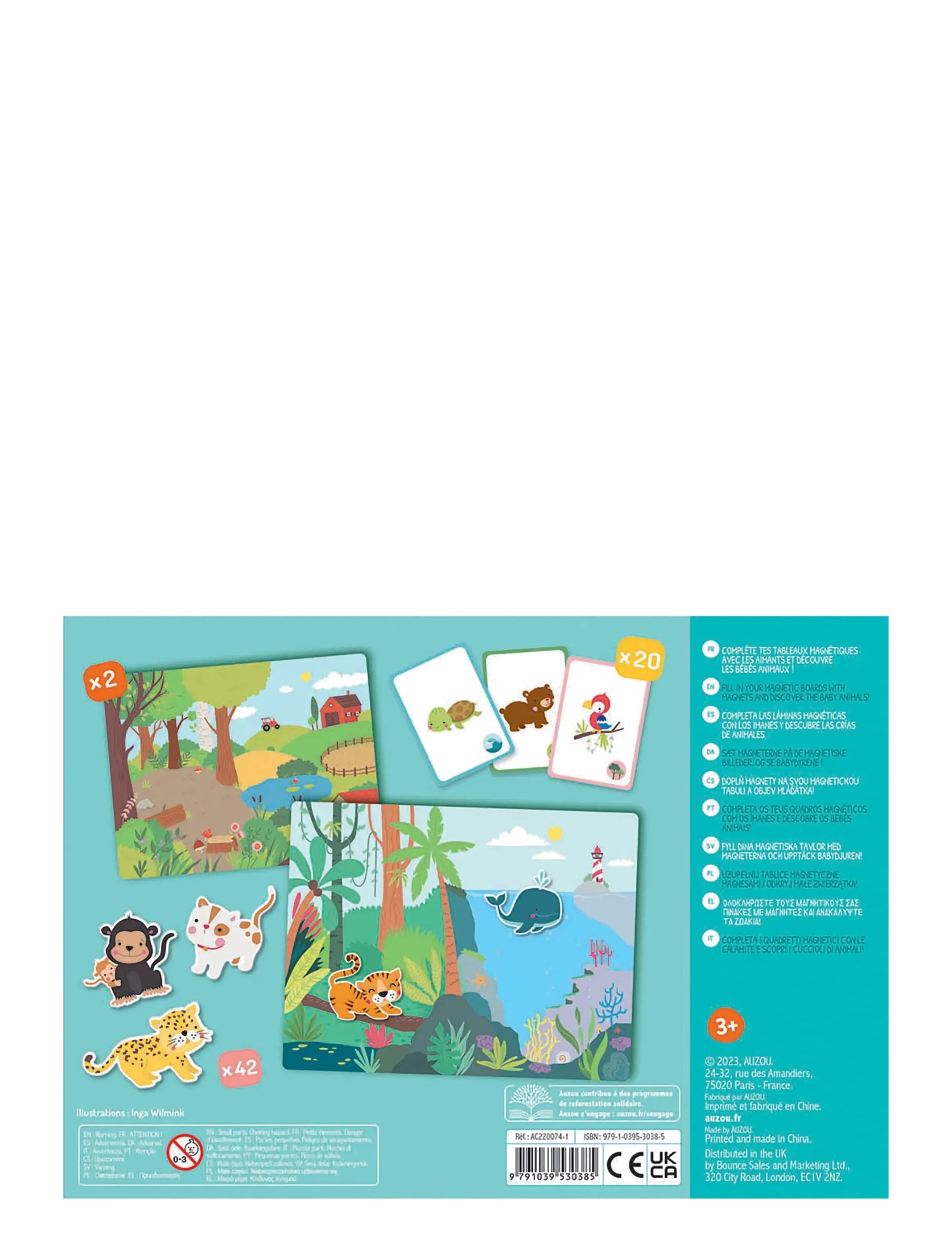 Auzou - My Little Magnet Case - Baby Animals - kreasæt - multi - 1