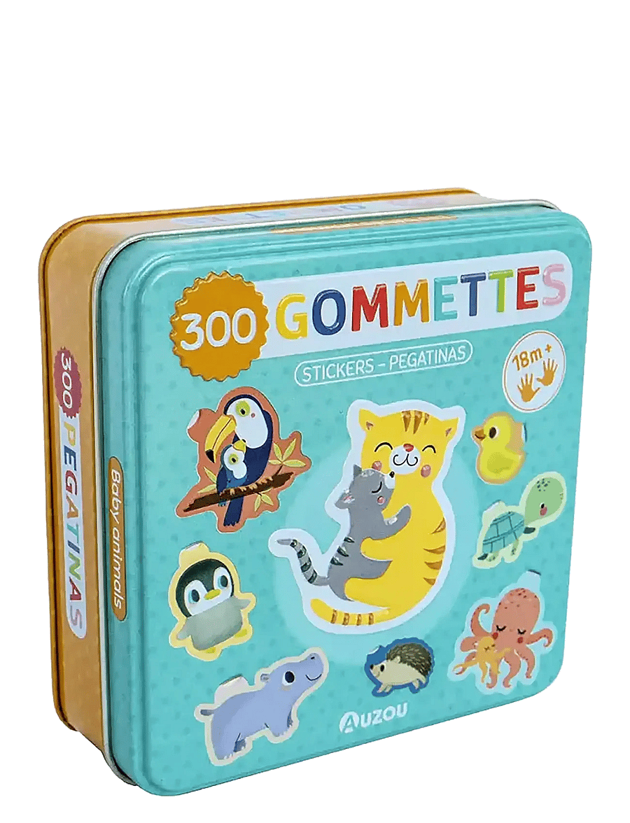 Auzou - Stickers in Metallic Box - Baby Animals - aufkleber - turquise - 0