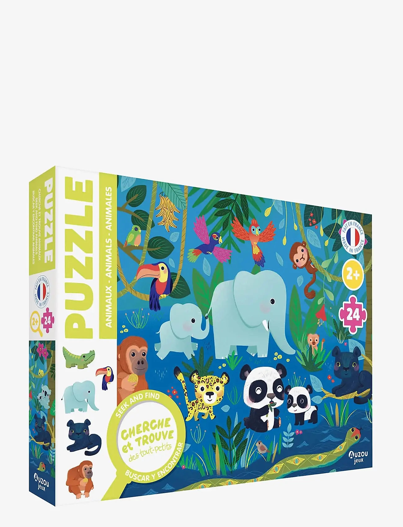 Auzou - Puzzle 24 pcs - Seek & Find - Animals - classic puzzles - multi - 0