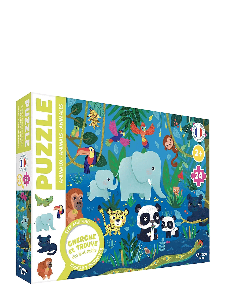 Auzou - Puzzle 24 pcs - Seek & Find - Animals - klassikalised pusled - multi - 0