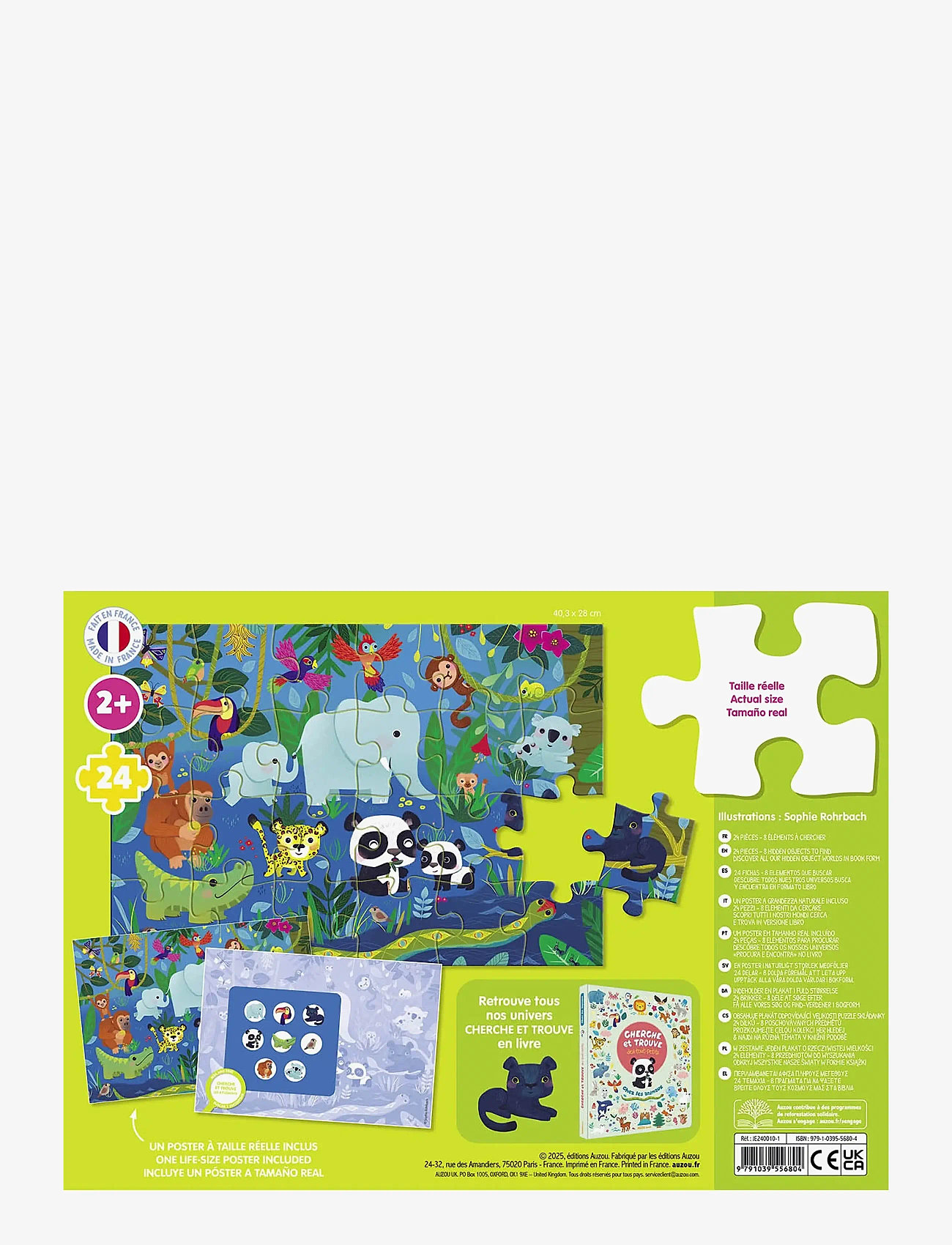 Auzou - Puzzle 24 pcs - Seek & Find - Animals - classic puzzles - multi - 1