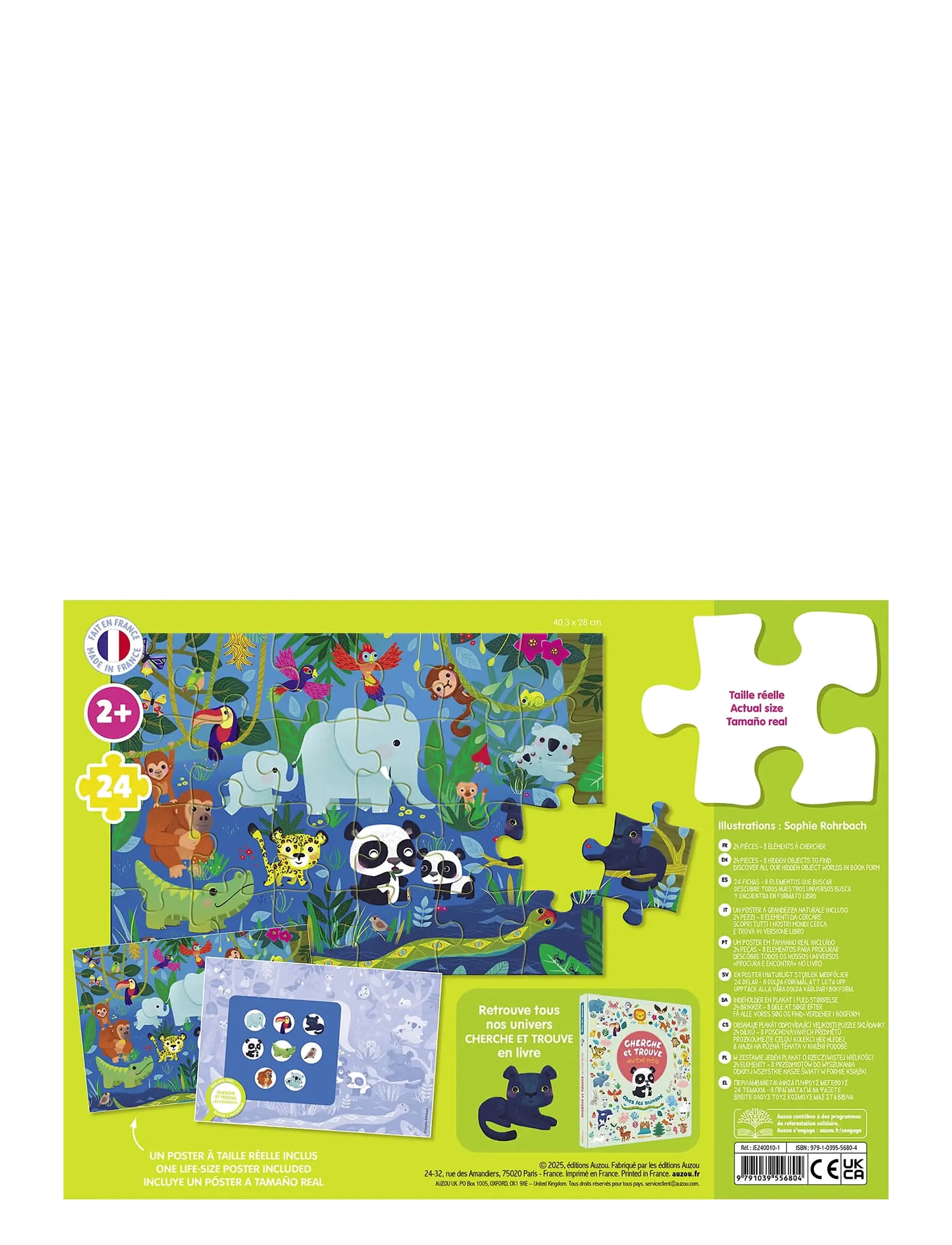 Auzou - Puzzle 24 pcs - Seek & Find - Animals - klassische puzzles - multi - 1