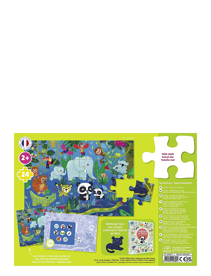 Auzou - Puzzle 24 pcs - Seek & Find - Animals - klassikalised pusled - multi - 1