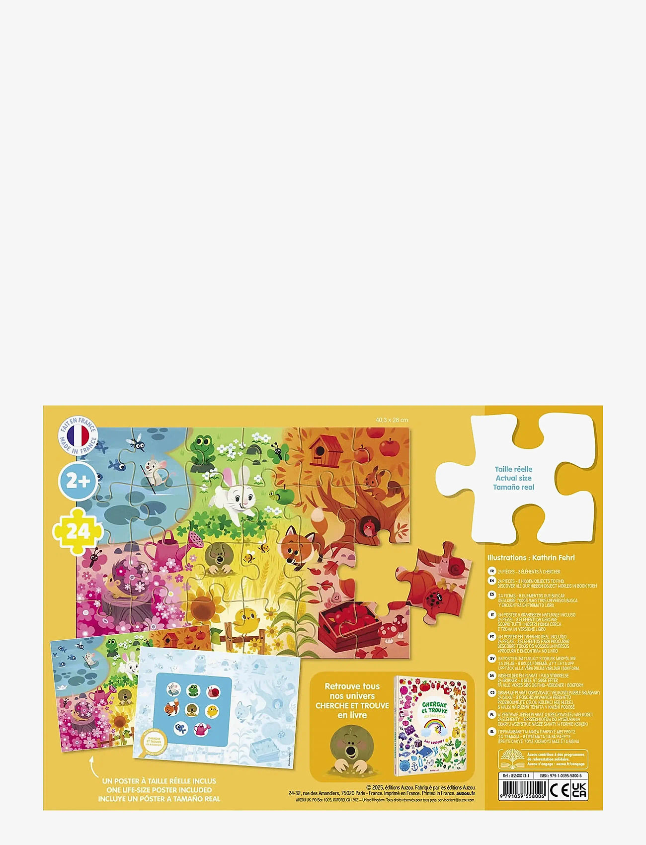 Auzou - Puzzle 24 pcs - Seek & Find - Colours - pedagogical puzzles - multi - 1