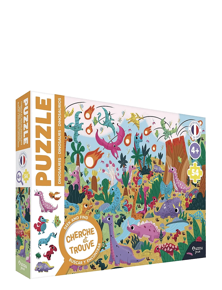 Auzou - Puzzle 54 pcs - Seek & Find - Dinosaurs - klassikalised pusled - multi - 0