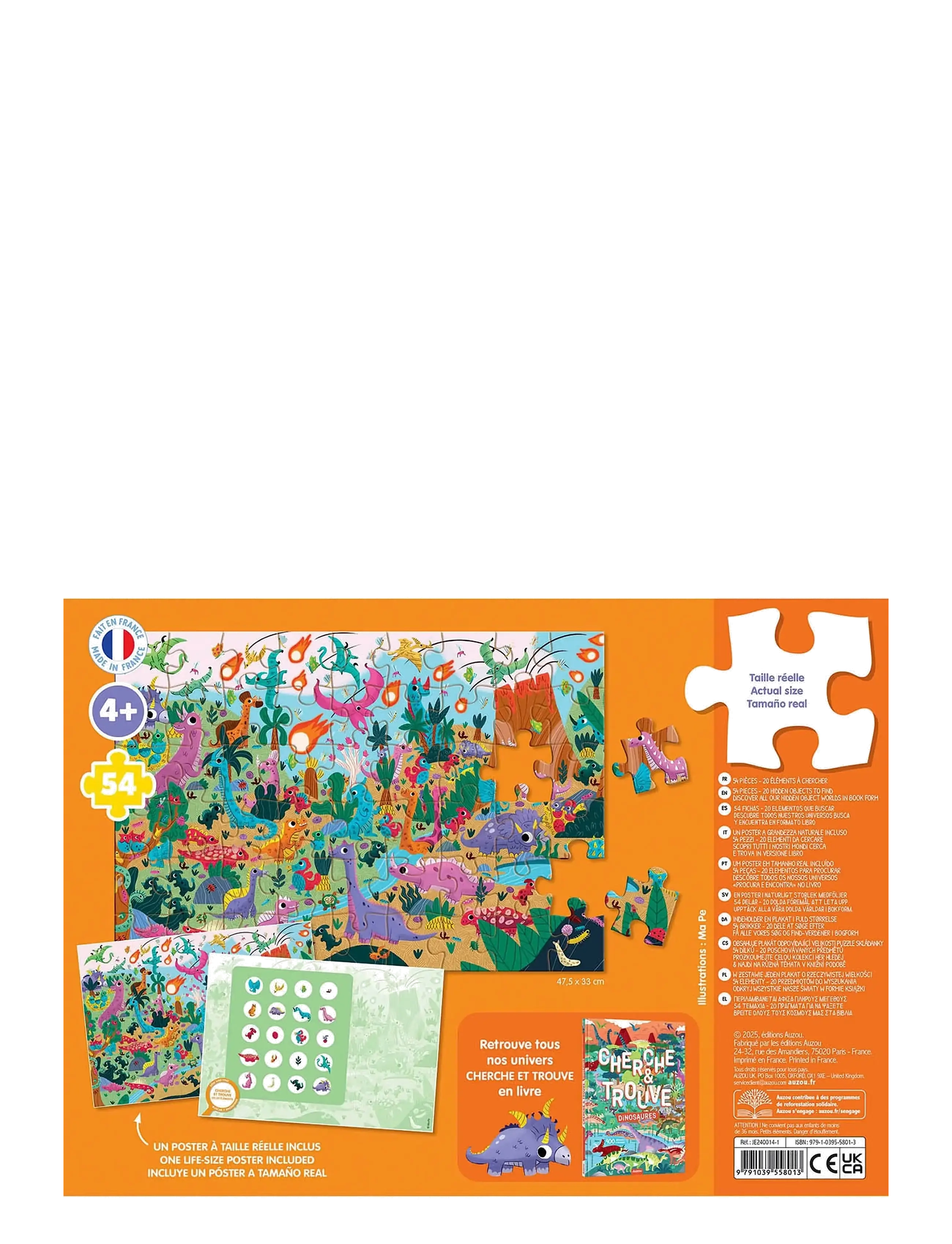 Auzou - Puzzle 54 pcs - Seek & Find - Dinosaurs - klassische puzzles - multi - 1