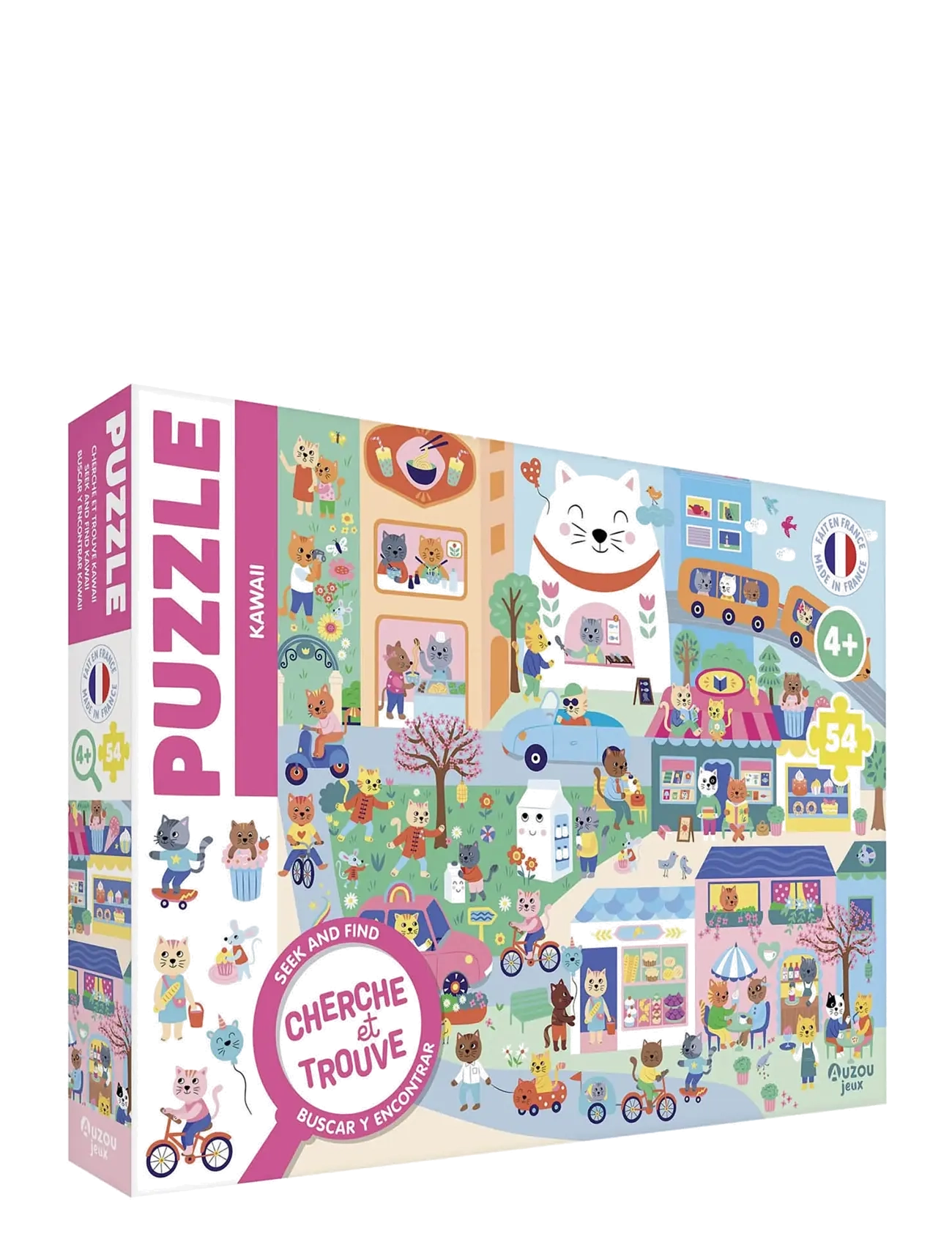 Auzou Puzzle 54 Pcs - Seek & Find - Kawaii, One Size, Multi/patterned, Puslespil > Klassiske Puslespil, Børn