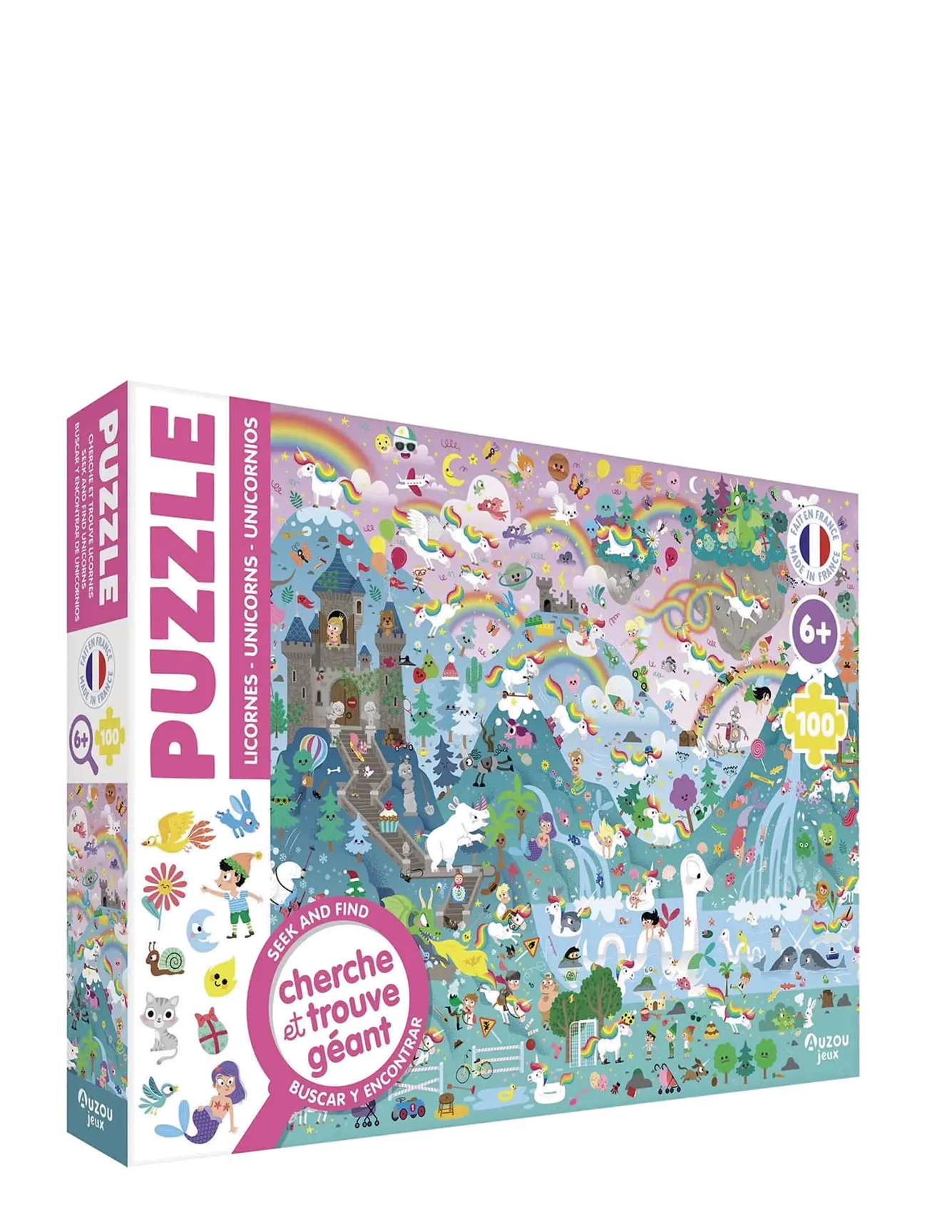Auzou Puzzle 100 pcs - Seek & Find - Unicorns - Puzzles - MULTI / multi