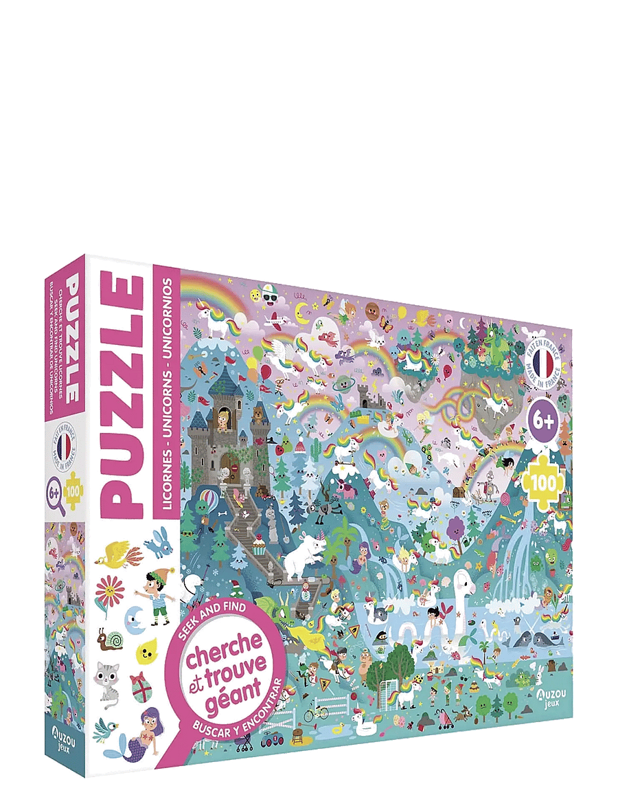 Auzou - Puzzle 100 pcs - Seek & Find - Unicorns - Õpetlikud pusled - multi - 0
