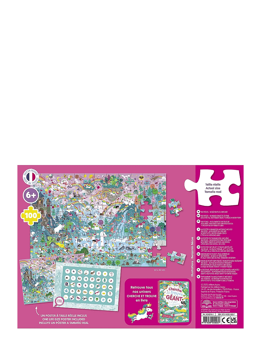 Auzou - Puzzle 100 pcs - Seek & Find - Unicorns - Õpetlikud pusled - multi - 1