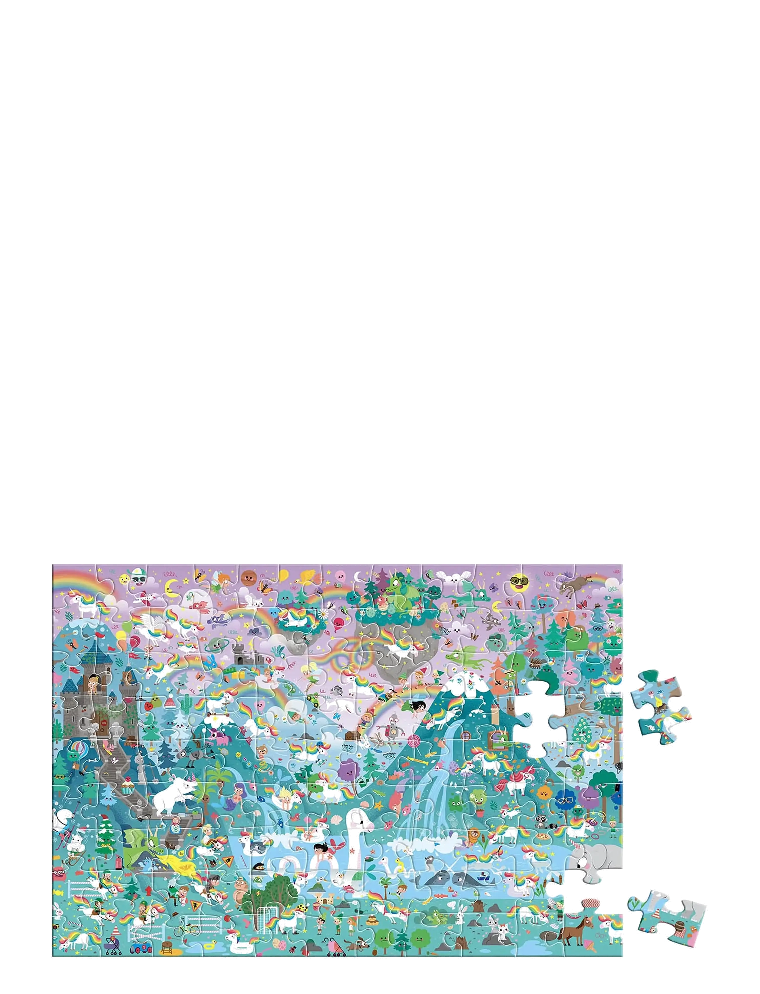 Auzou - Puzzle 100 pcs - Seek & Find - Unicorns - pædagogiske puslespil - multi - 2