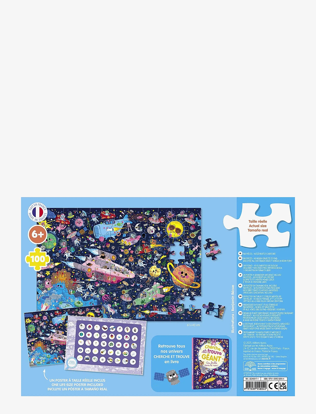 Auzou - Puzzle 100 pcs - Seek & Find - Space - klassische puzzles - multi - 1