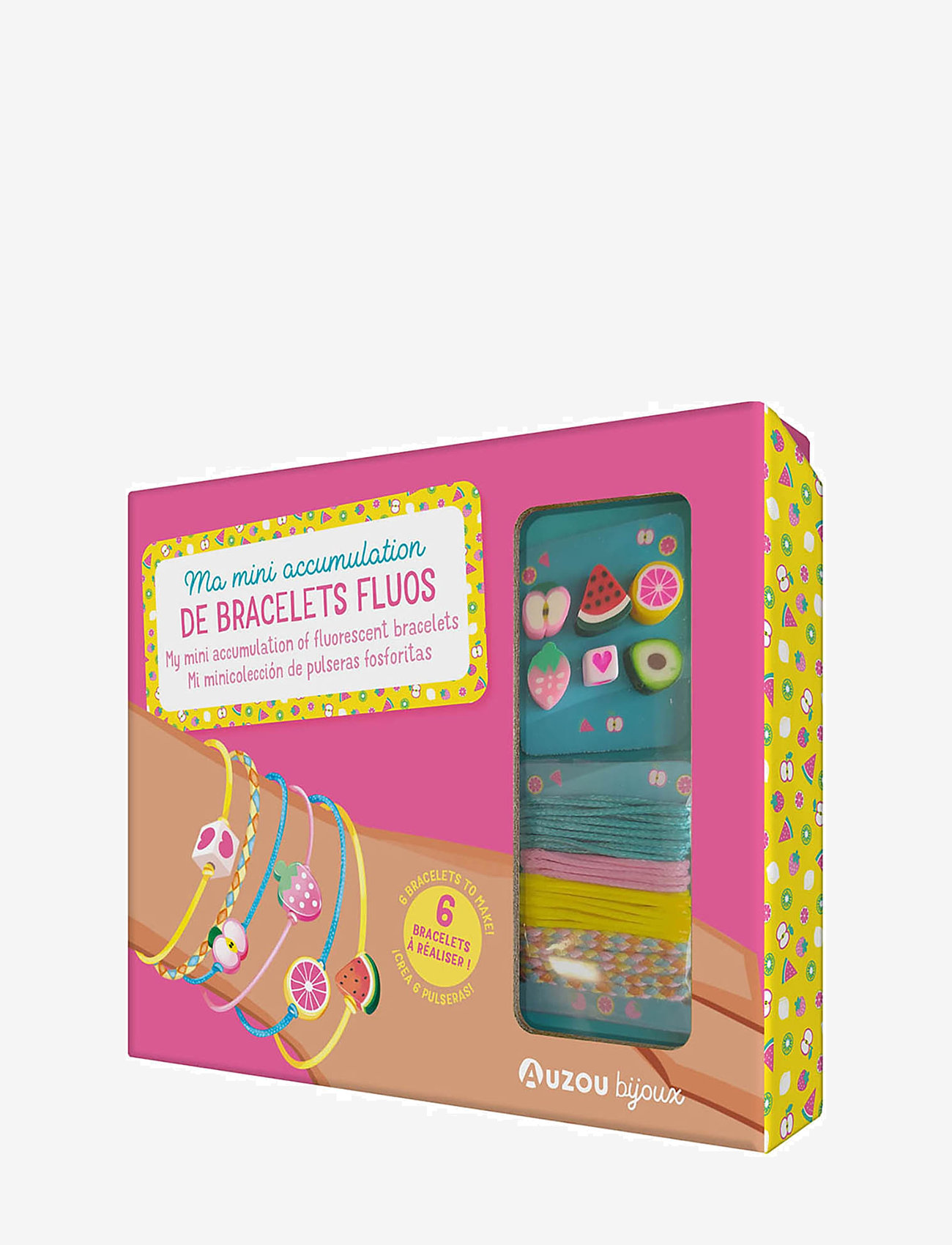 Auzou - Jewellery Factory - Fluorescent Bracelets - pysselset - pink - 0