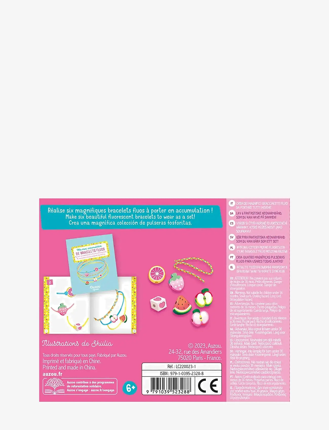 Auzou - Jewellery Factory - Fluorescent Bracelets - pysselset - pink - 1