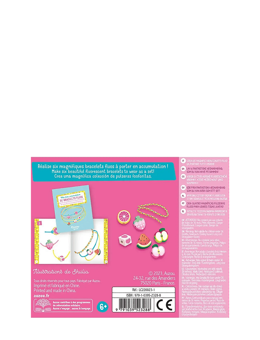 Auzou - Jewellery Factory - Fluorescent Bracelets - käsitöökomplekt - pink - 1
