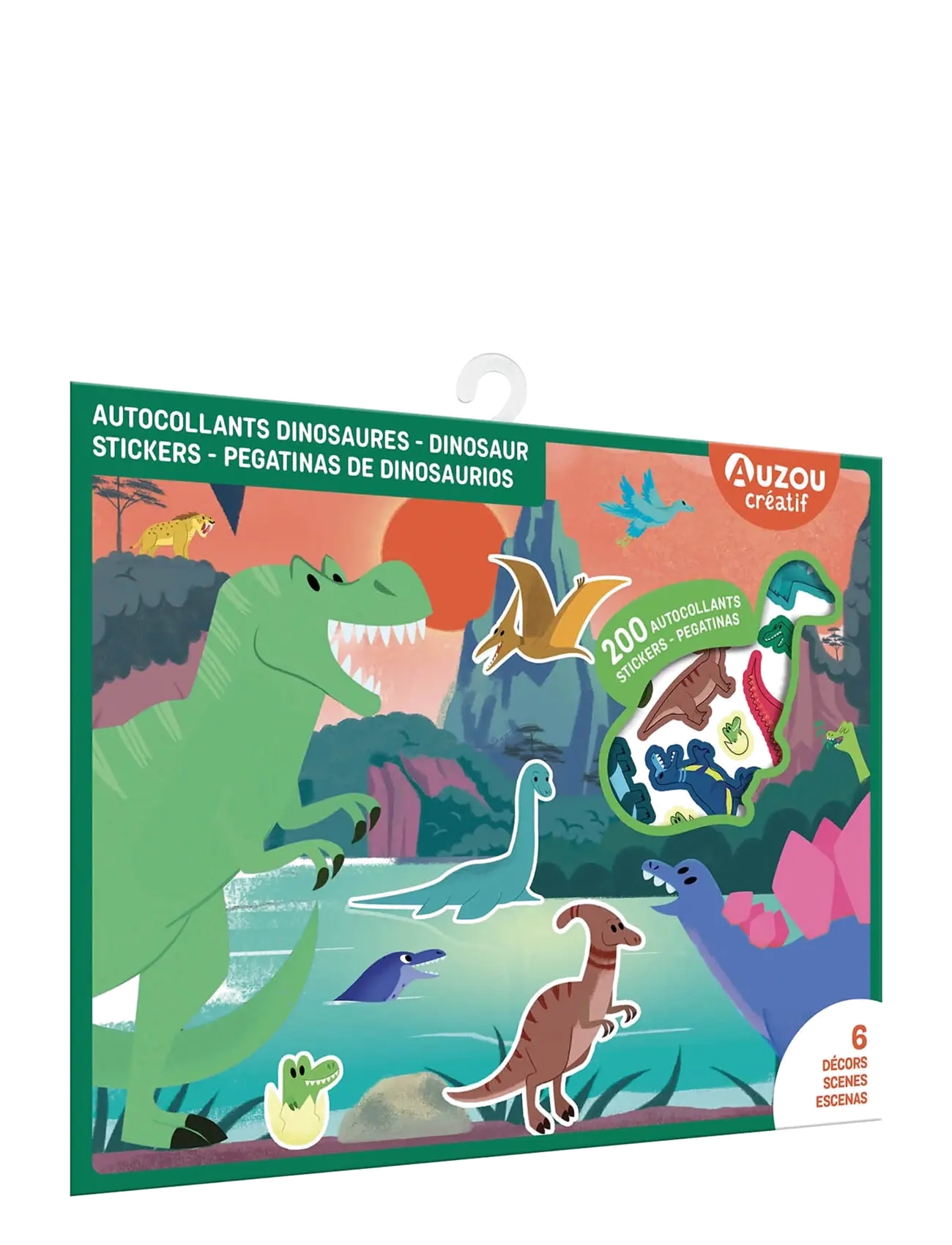 Auzou Stickers Dinosaurs 200 Pcs, One Size, Craft, Mehrfarbig/gemustert - Stickers, Kinder