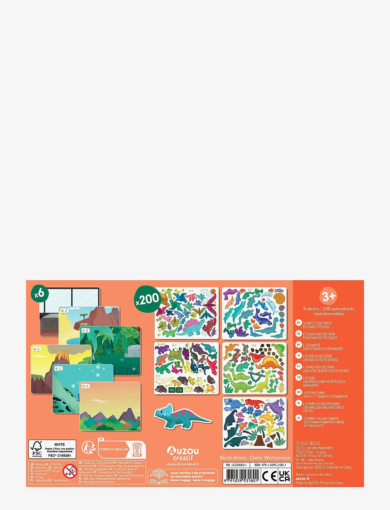 Auzou - Stickers - Dinosaurs 200 pcs - stickers - multi - 1