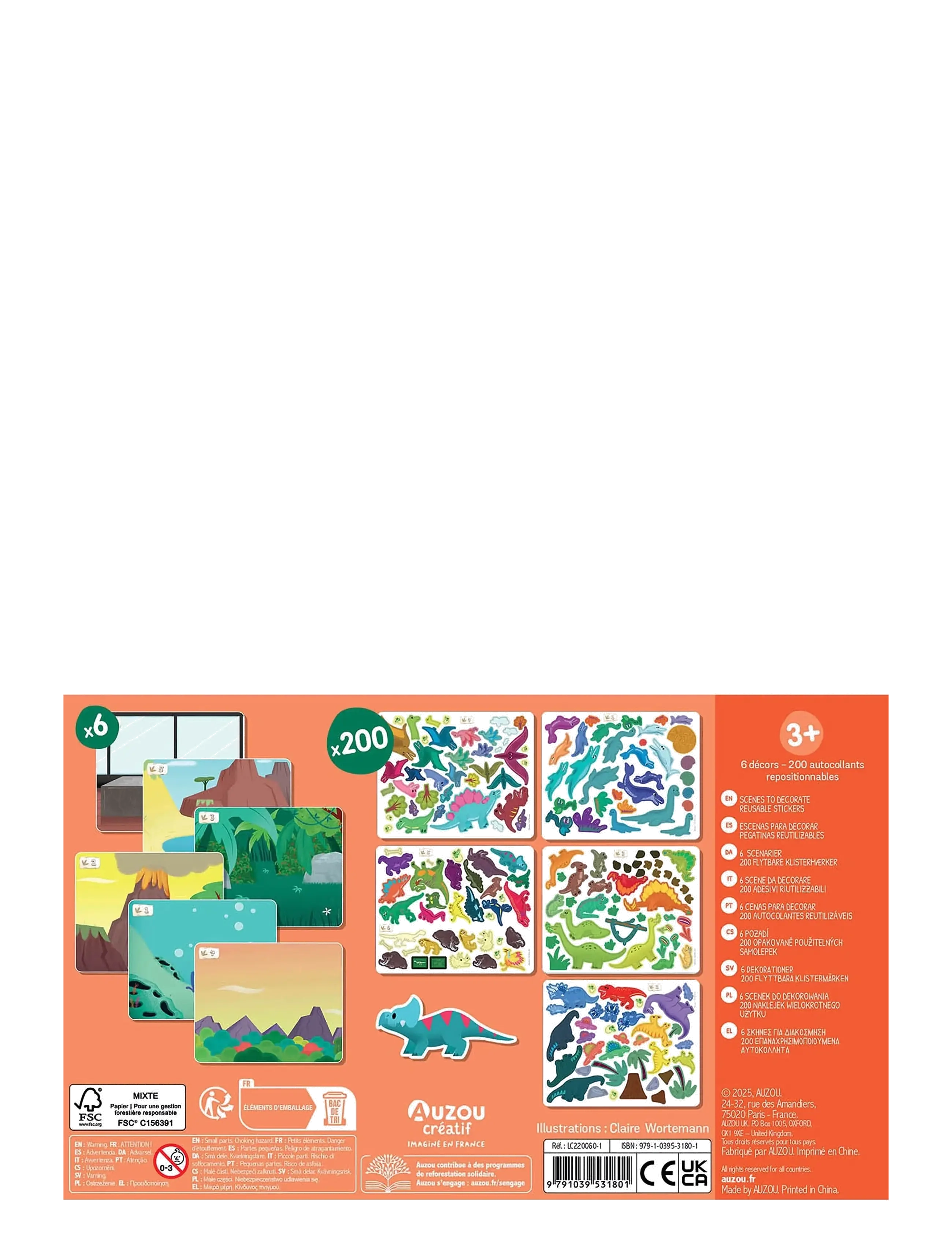 Auzou - Stickers - Dinosaurs 200 pcs - aufkleber - multi - 1