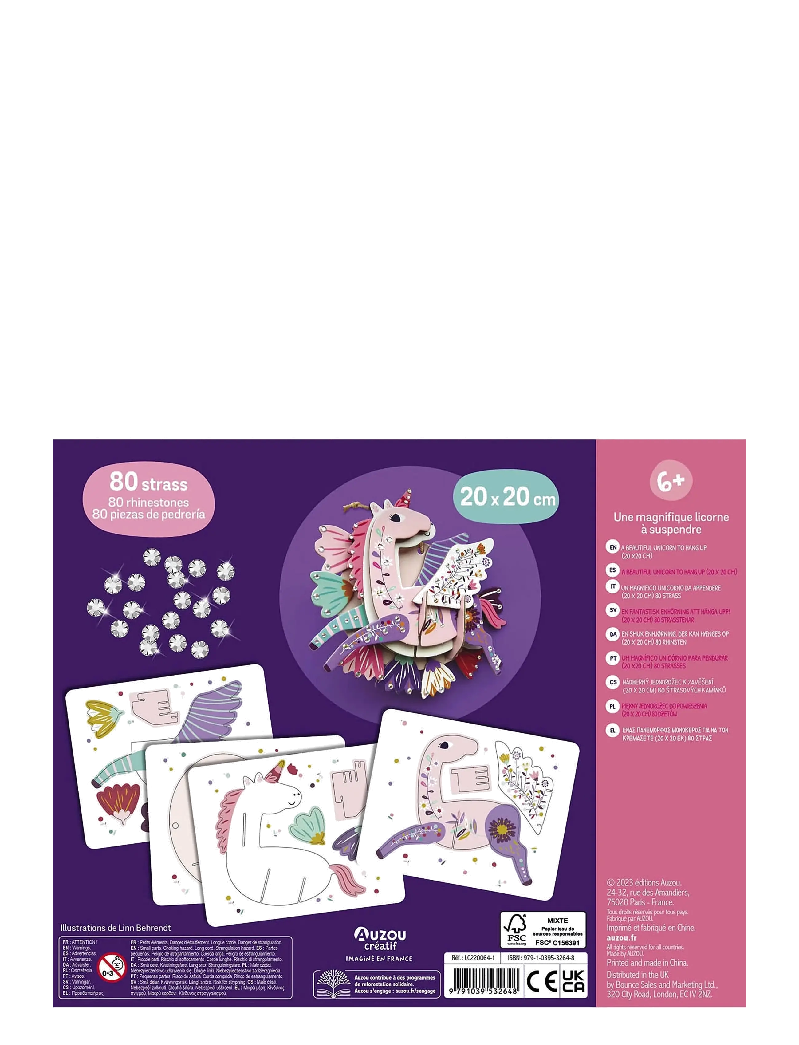 Auzou - Activity Kit - Rhinestone unicorn - föndur - multi - 1