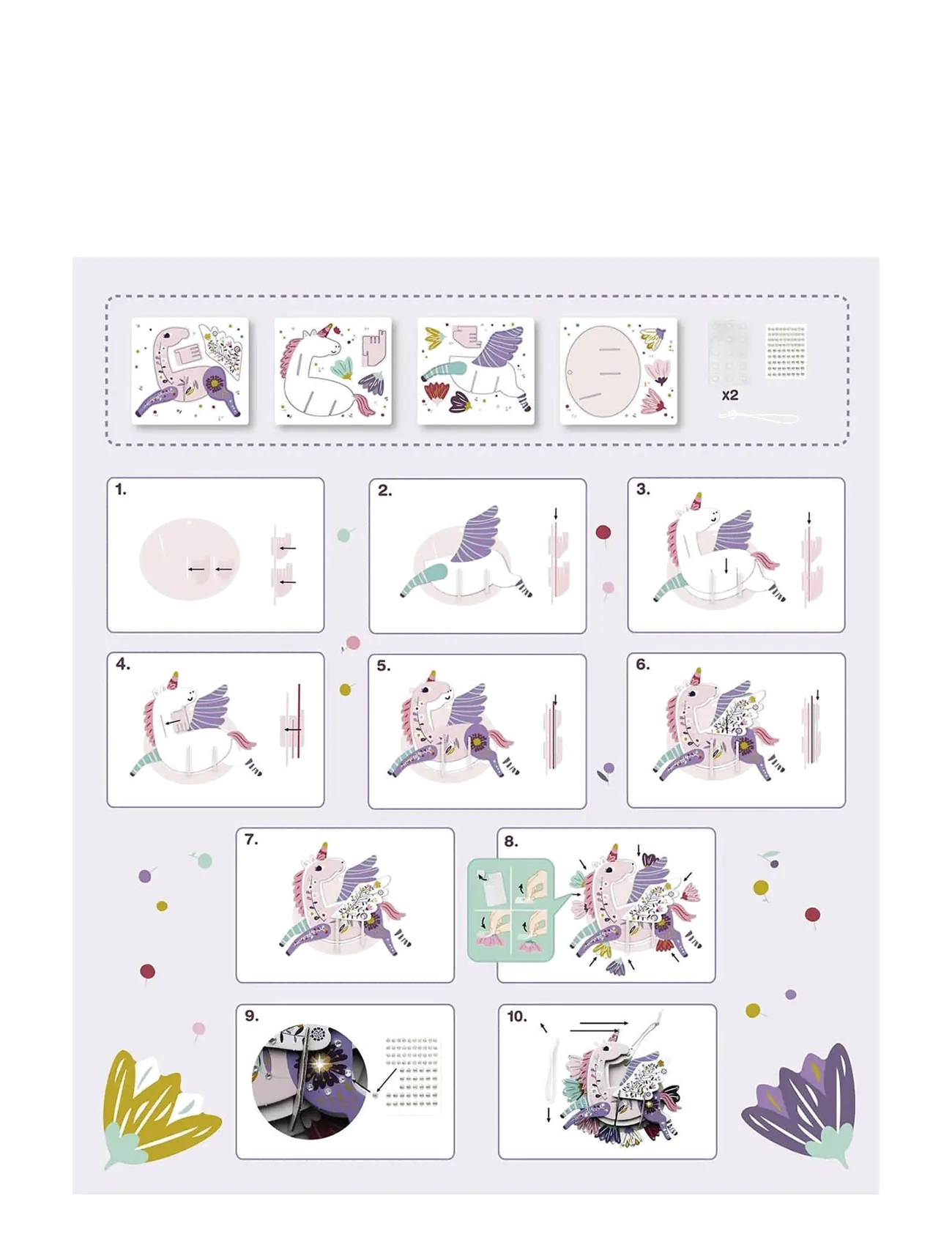 Auzou - Activity Kit - Rhinestone unicorn - föndur - multi - 2