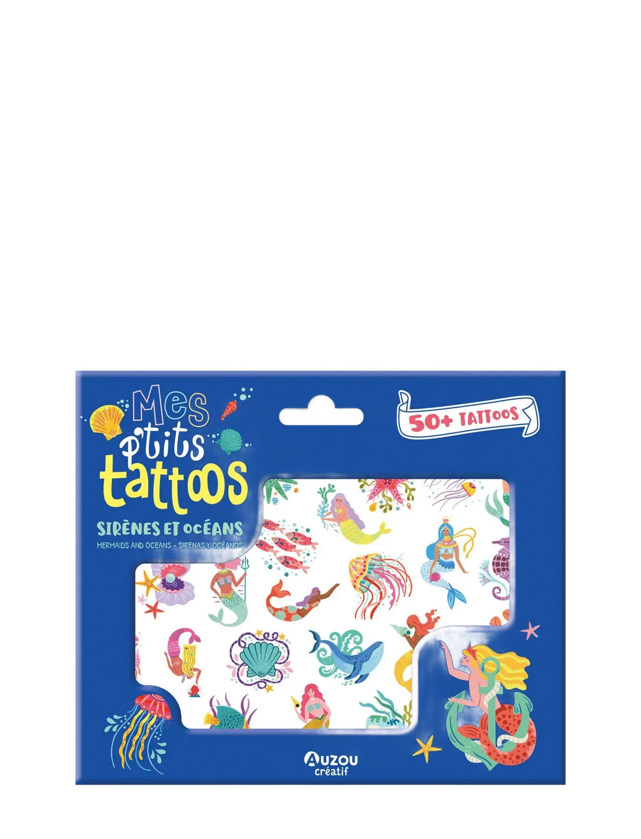 Auzou Little Tattoos Mermaids And Oceans, One Size, Craft, Mehrfarbig/gemustert - Tattoos, Kinder